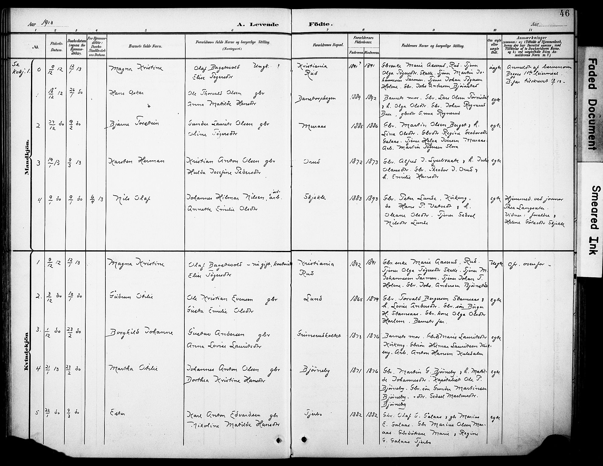 Rakkestad prestekontor Kirkebøker, AV/SAO-A-2008/F/Fb/L0002: Parish register (official) no. II 2, 1900-1920, p. 46