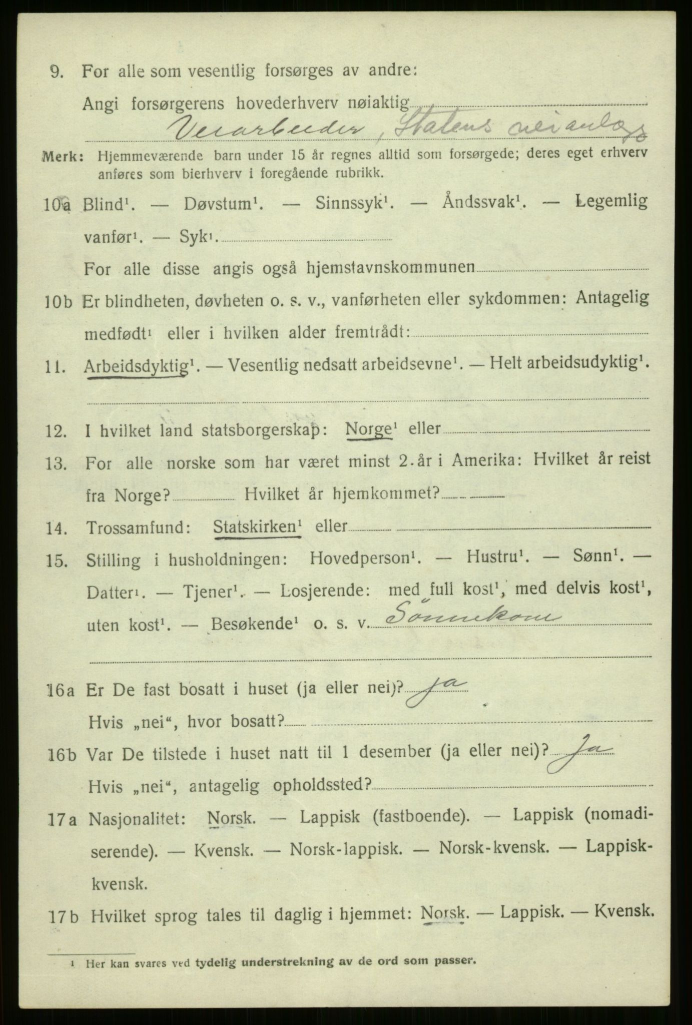 SATØ, 1920 census for Trondenes, 1920, p. 19443