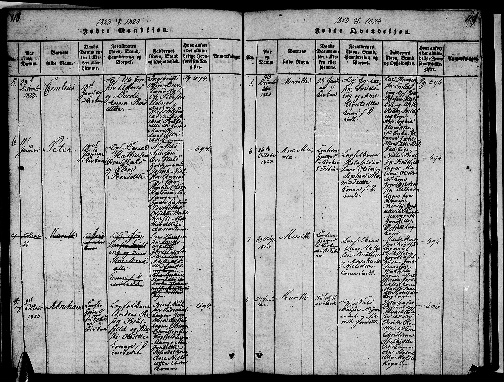 Ministerialprotokoller, klokkerbøker og fødselsregistre - Nordland, AV/SAT-A-1459/820/L0299: Parish register (copy) no. 820C01, 1820-1825, p. 118-119