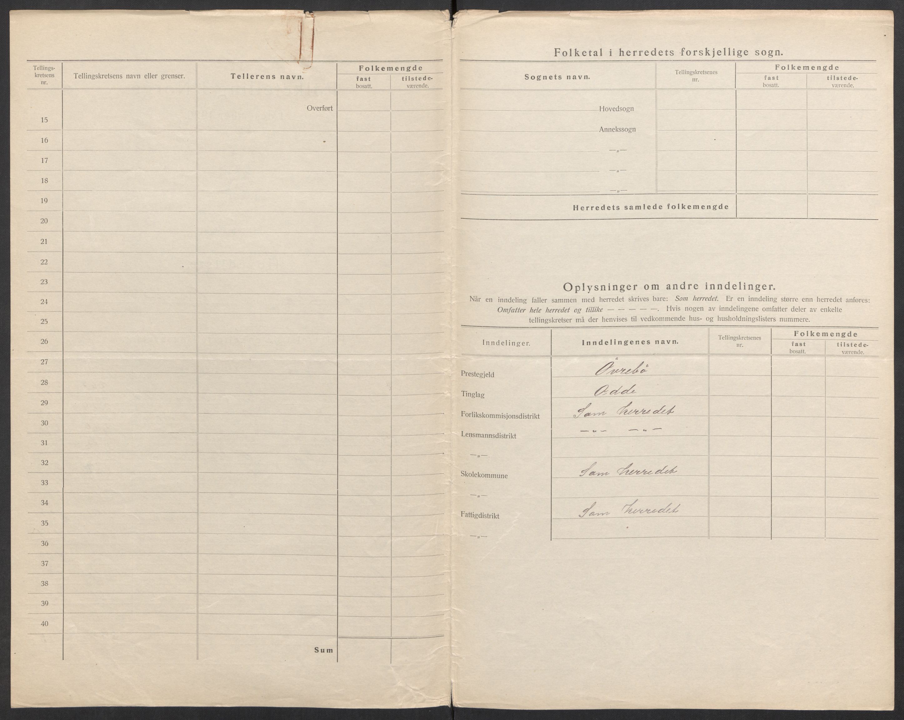 SAK, 1920 census for Vennesla, 1920, p. 5
