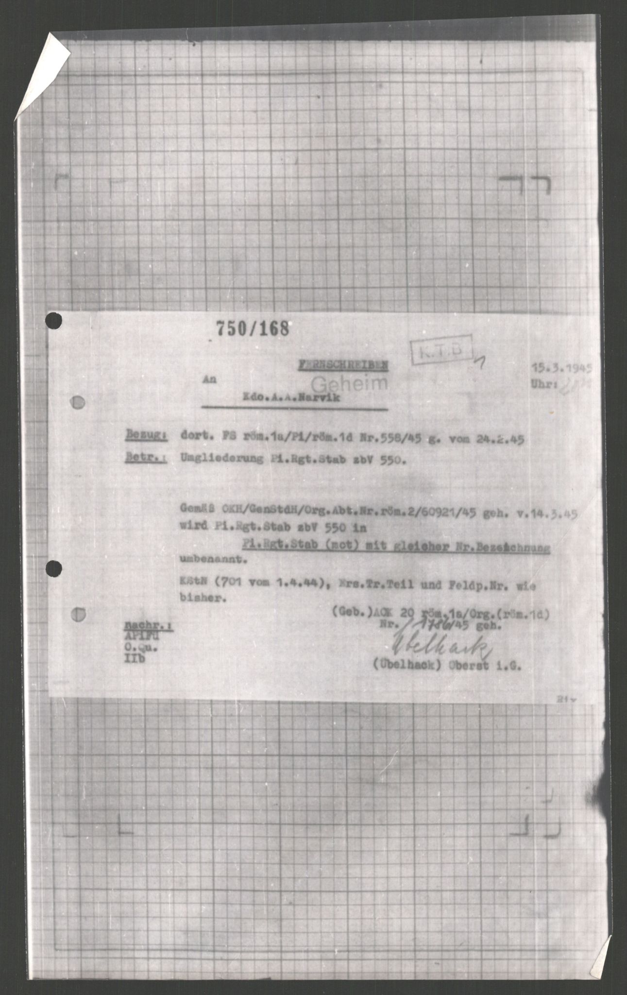 Forsvarets Overkommando. 2 kontor. Arkiv 11.4. Spredte tyske arkivsaker, AV/RA-RAFA-7031/D/Dar/Dara/L0003: Krigsdagbøker for 20. Gebirgs-Armee-Oberkommando (AOK 20), 1945, p. 674