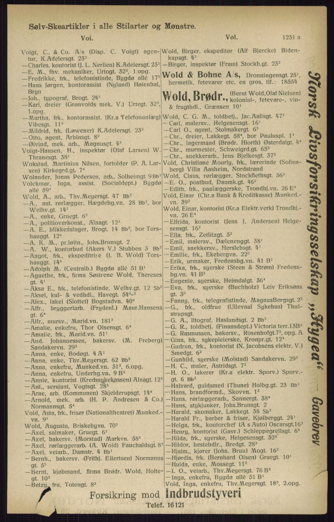 Kristiania/Oslo adressebok, PUBL/-, 1916, p. 1231