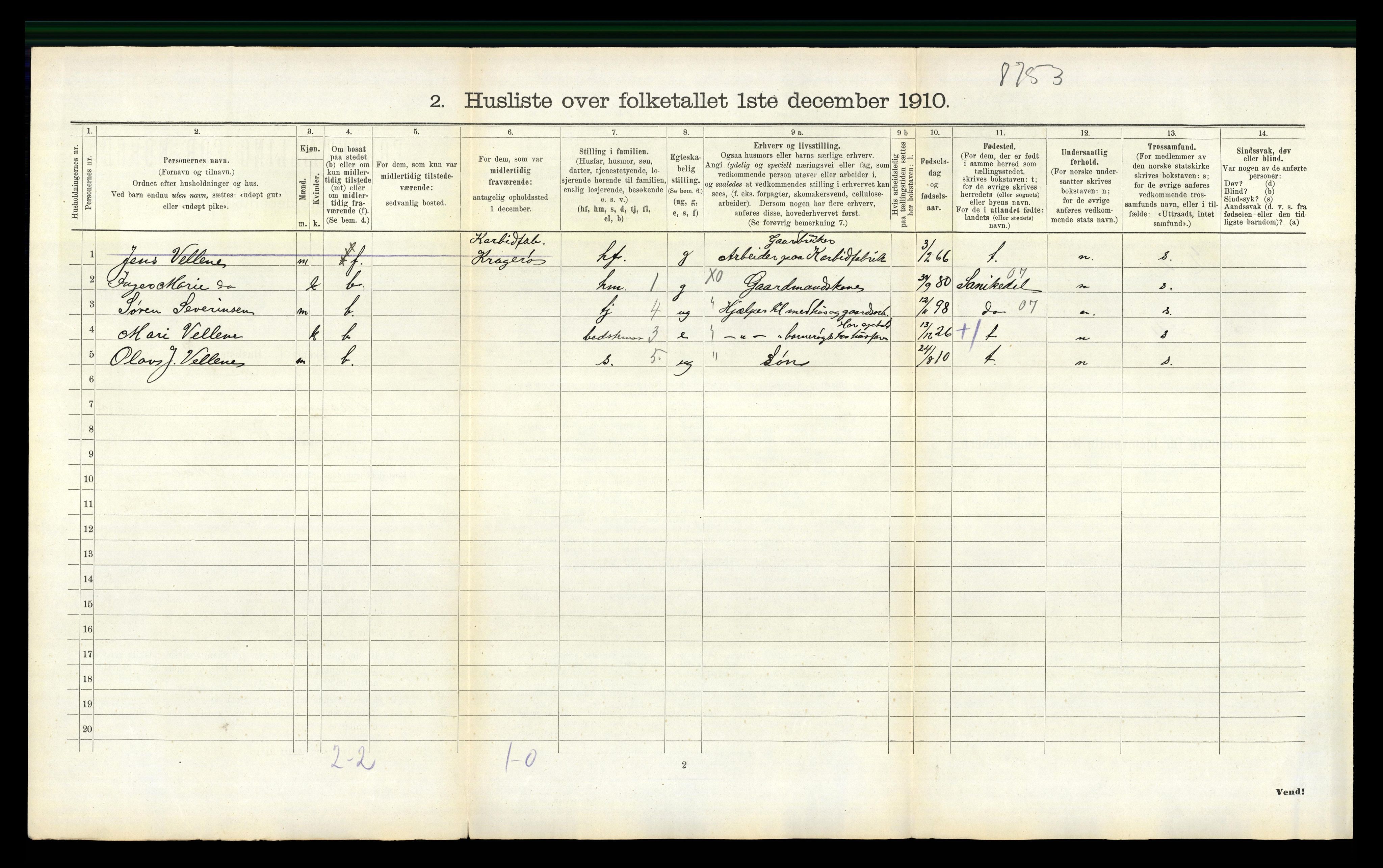 RA, 1910 census for Drangedal, 1910, p. 164