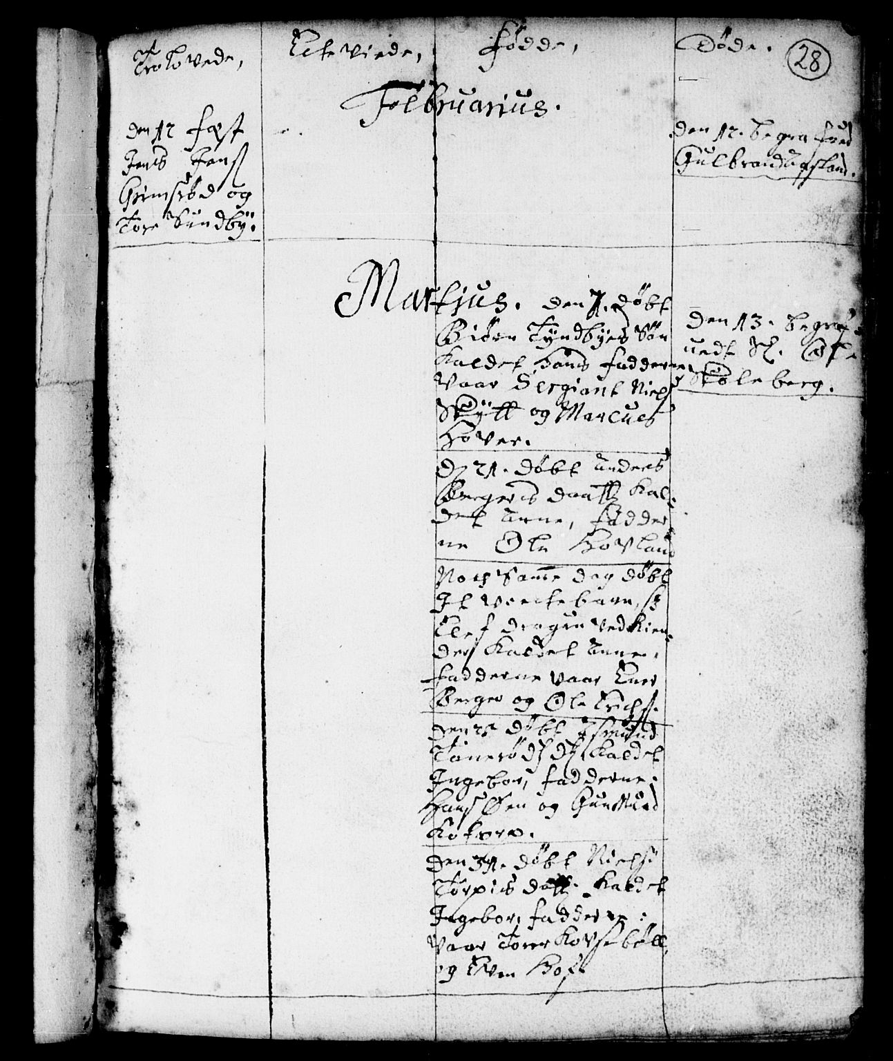 Spydeberg prestekontor Kirkebøker, AV/SAO-A-10924/F/Fa/L0001: Parish register (official) no. I 1, 1696-1738, p. 28