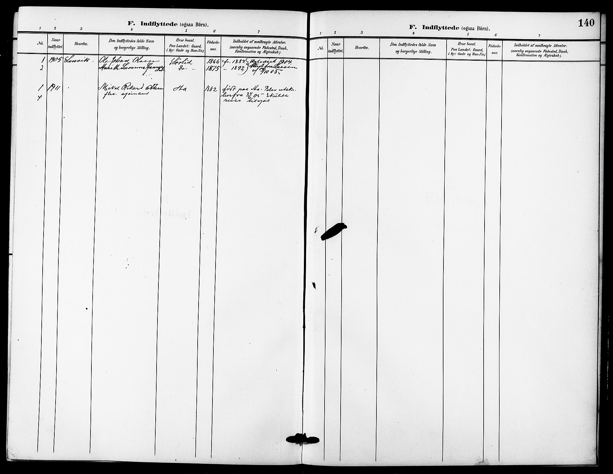 Tranøy sokneprestkontor, AV/SATØ-S-1313/I/Ia/Iab/L0005klokker: Parish register (copy) no. 5, 1902-1919, p. 140