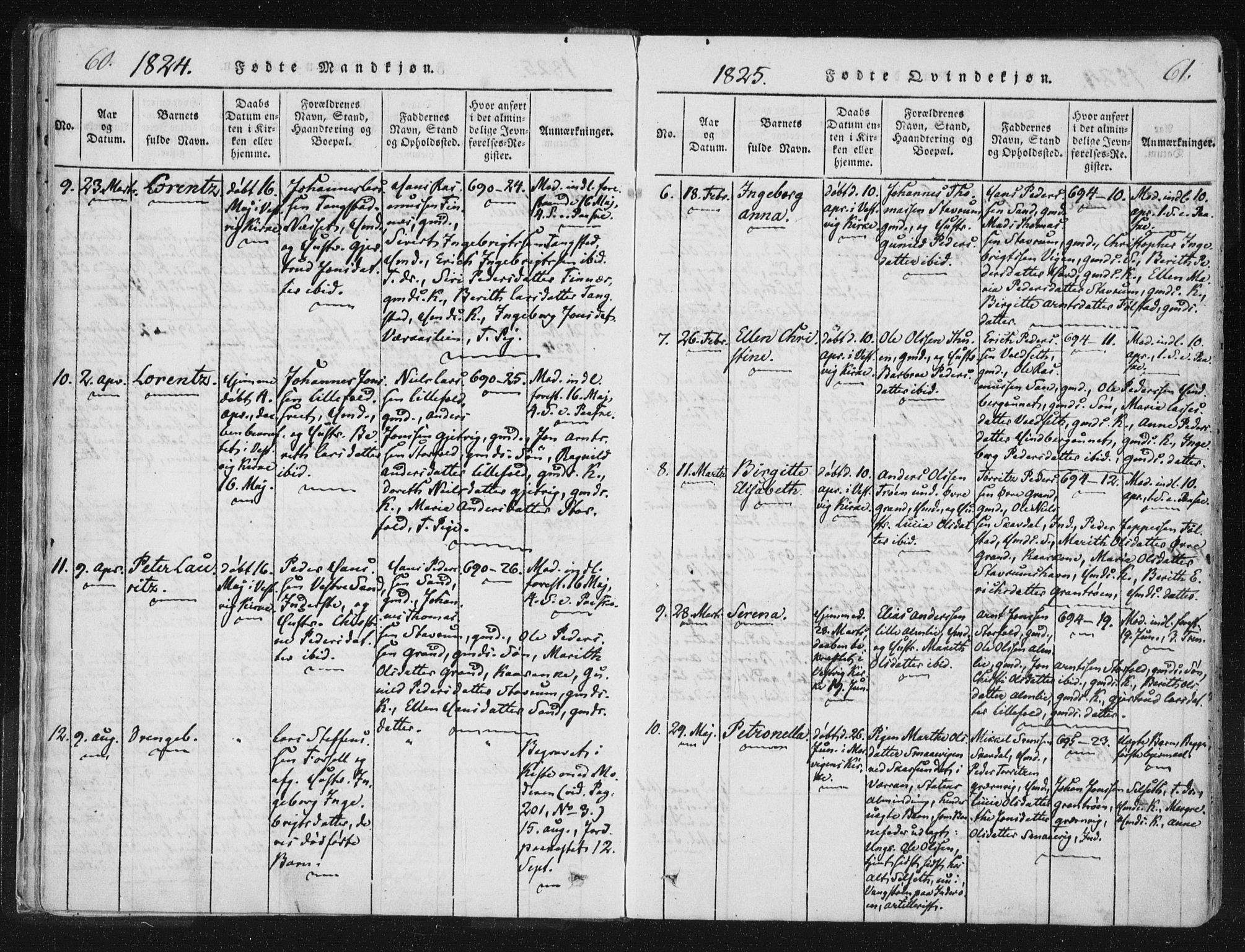 Ministerialprotokoller, klokkerbøker og fødselsregistre - Nord-Trøndelag, SAT/A-1458/744/L0417: Parish register (official) no. 744A01, 1817-1842, p. 60-61