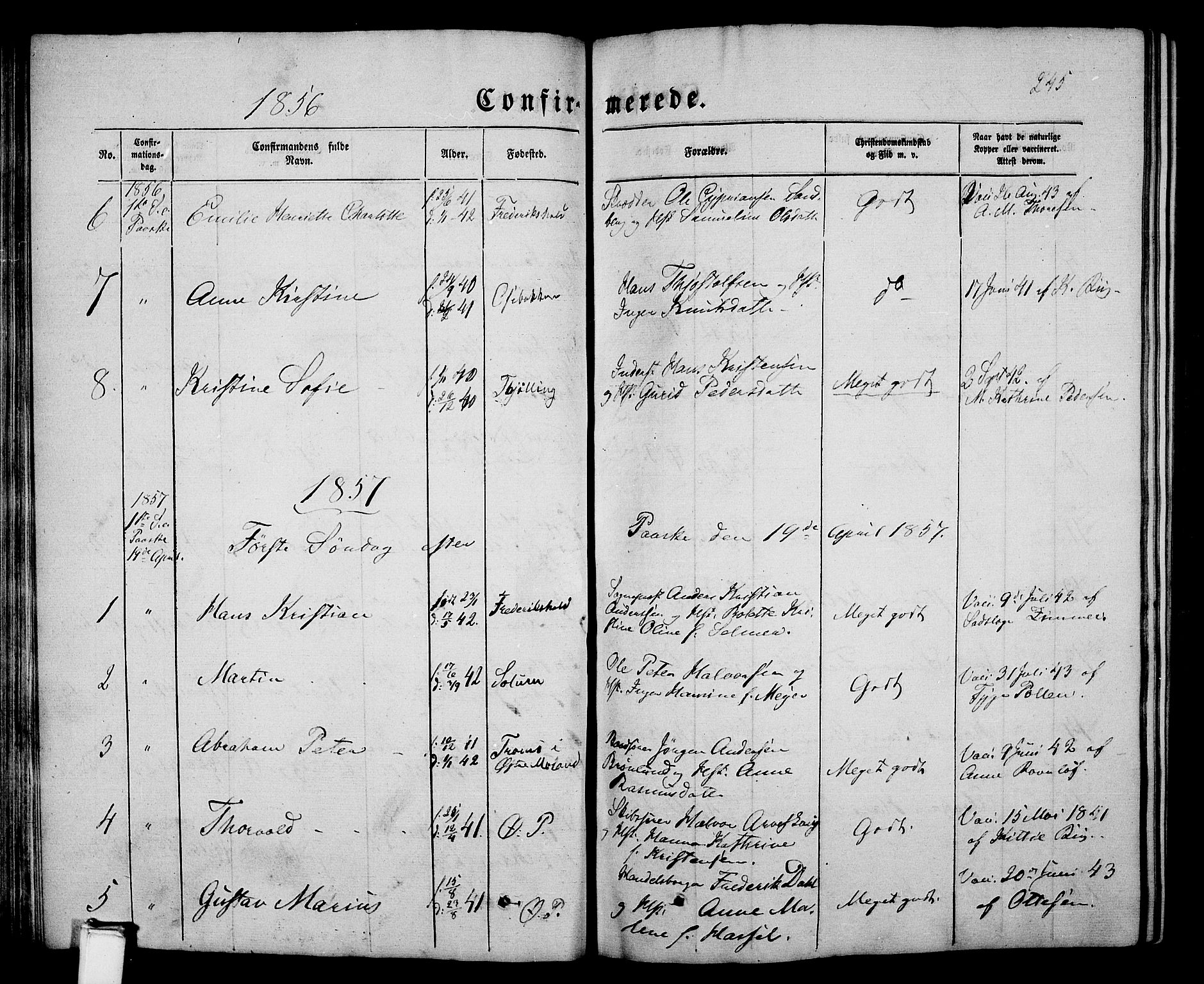 Porsgrunn kirkebøker , SAKO/A-104/G/Gb/L0004: Parish register (copy) no. II 4, 1853-1882, p. 245