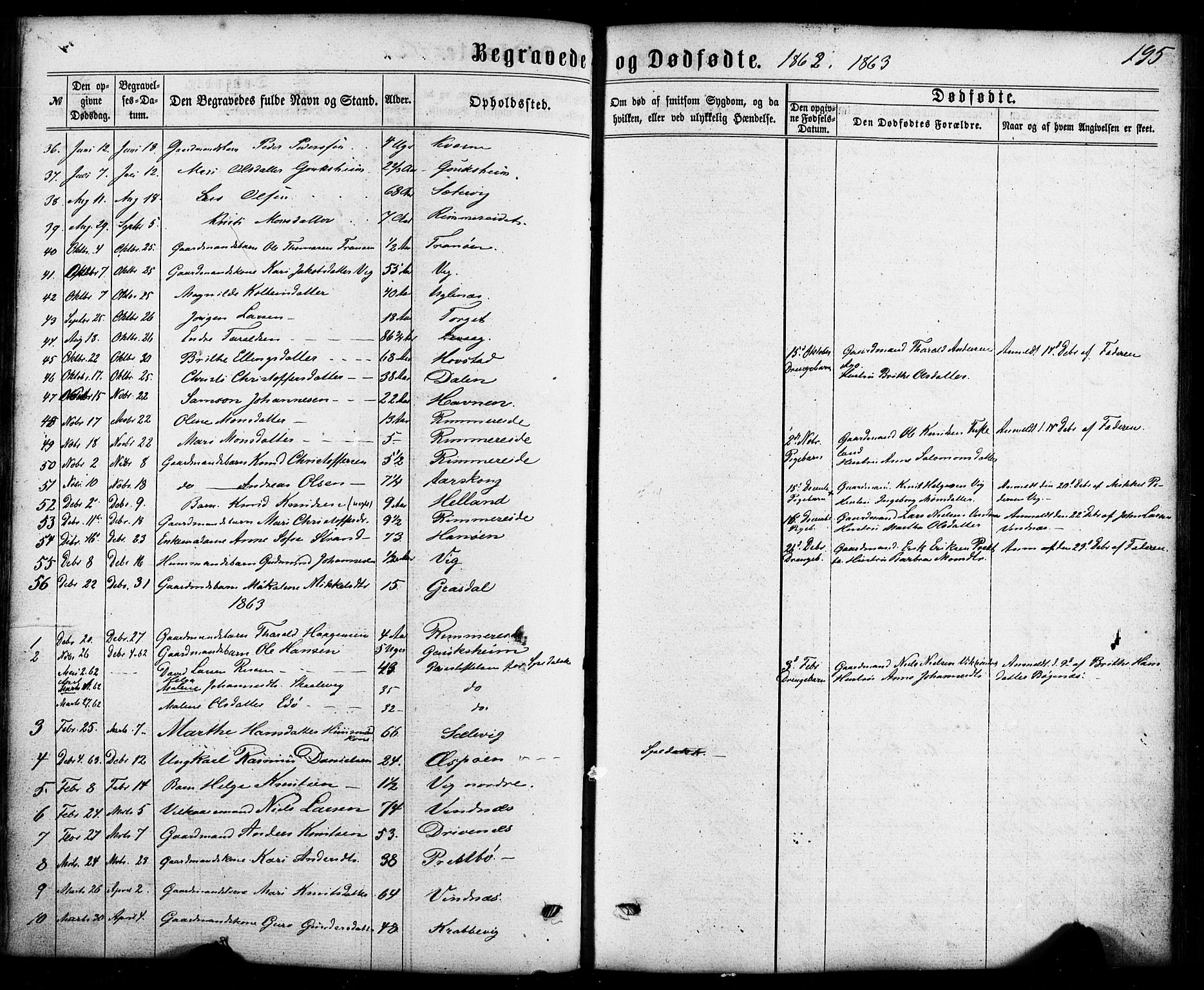 Fitjar sokneprestembete, AV/SAB-A-99926: Parish register (official) no. A 1, 1862-1881, p. 195