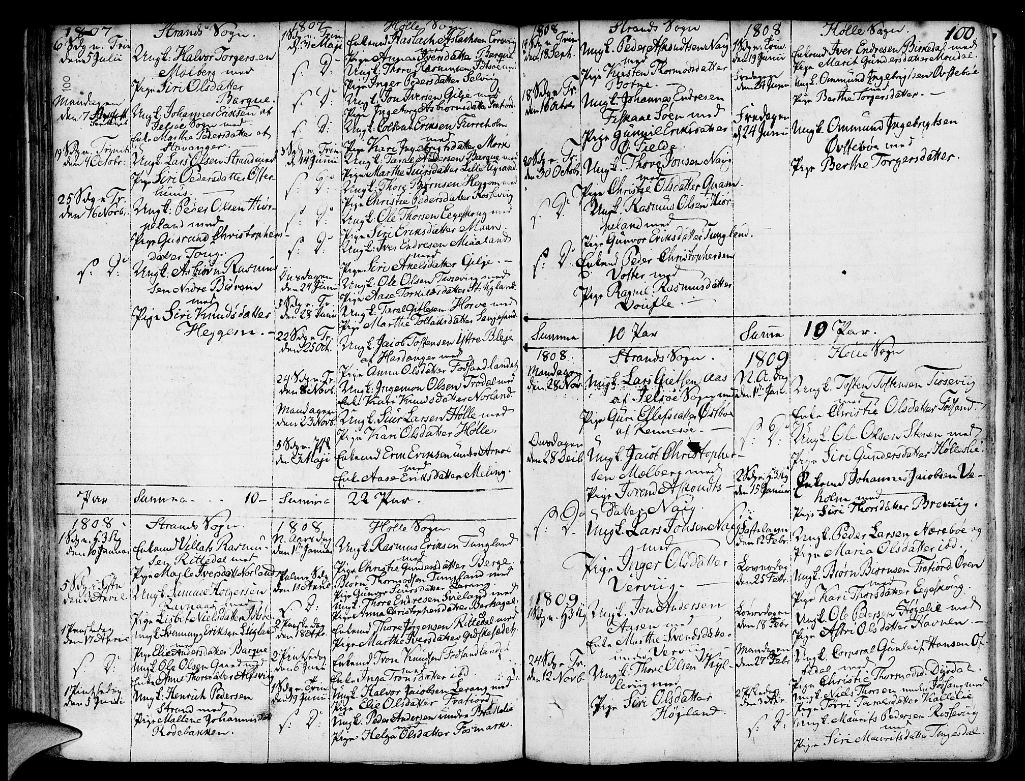 Strand sokneprestkontor, SAST/A-101828/H/Ha/Haa/L0003: Parish register (official) no. A 3, 1769-1816, p. 100