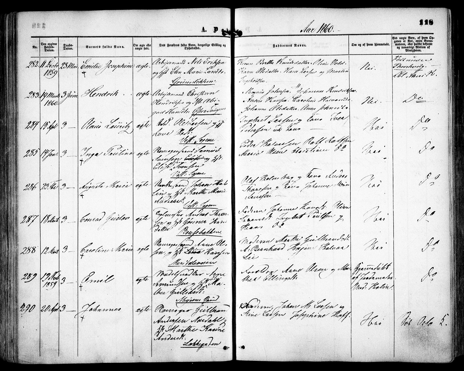 Grønland prestekontor Kirkebøker, SAO/A-10848/F/Fa/L0001: Parish register (official) no. 1, 1859-1861, p. 118