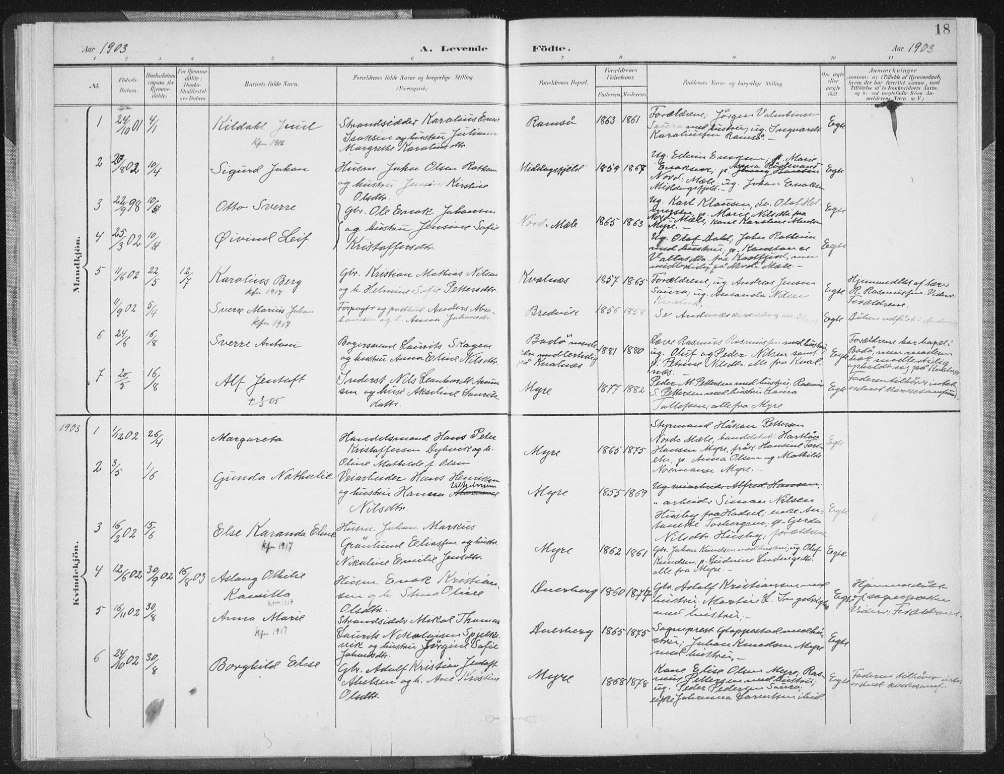 Ministerialprotokoller, klokkerbøker og fødselsregistre - Nordland, SAT/A-1459/897/L1400: Parish register (official) no. 897A07, 1897-1908, p. 18