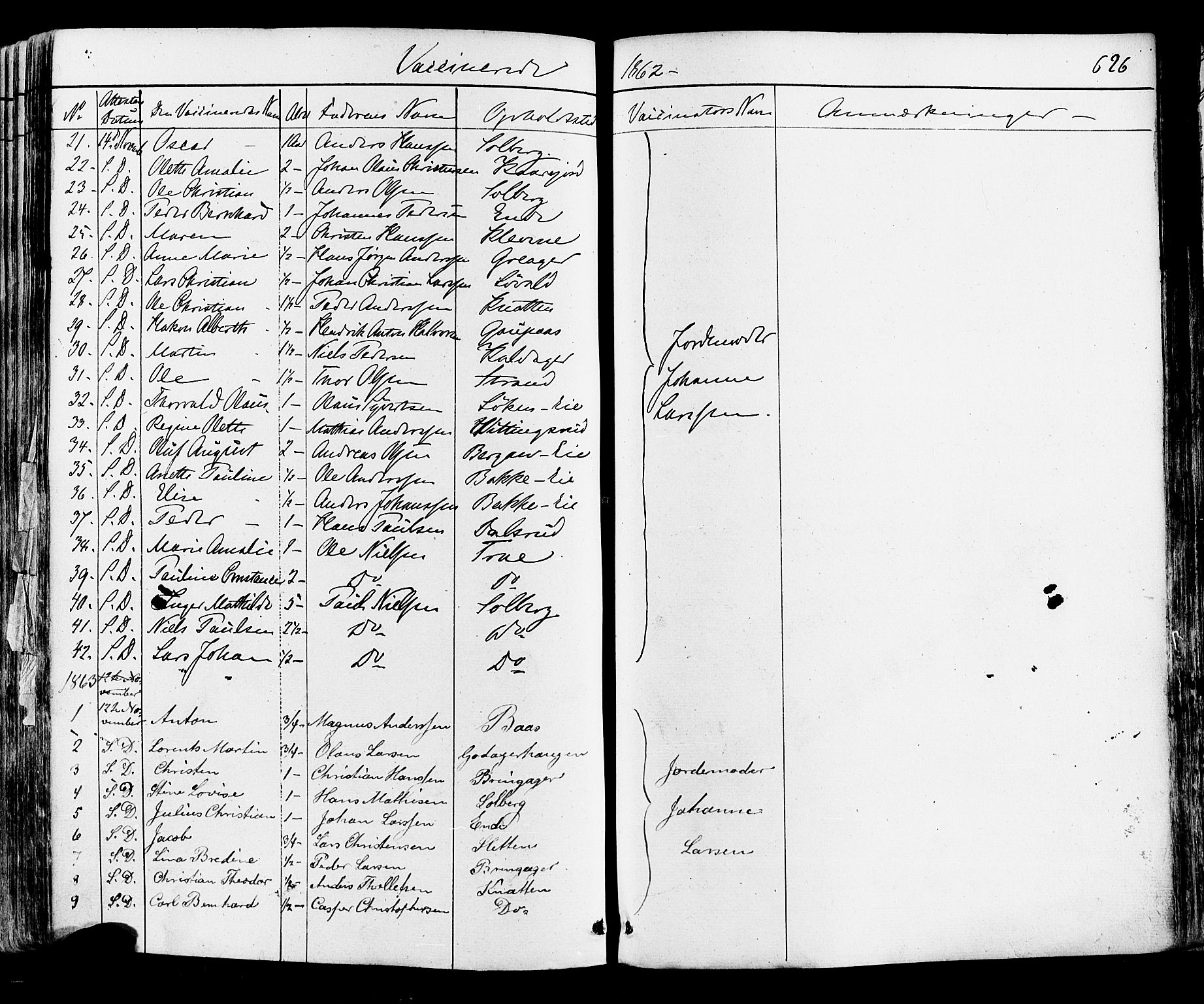 Botne kirkebøker, AV/SAKO-A-340/F/Fa/L0006: Parish register (official) no. I 6, 1836-1877, p. 626