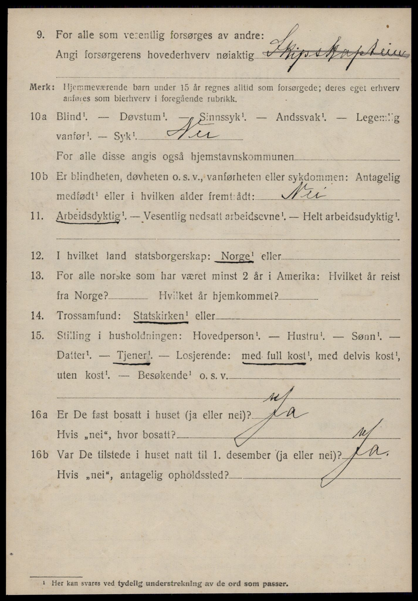 SAT, 1920 census for Kvernes, 1920, p. 1158