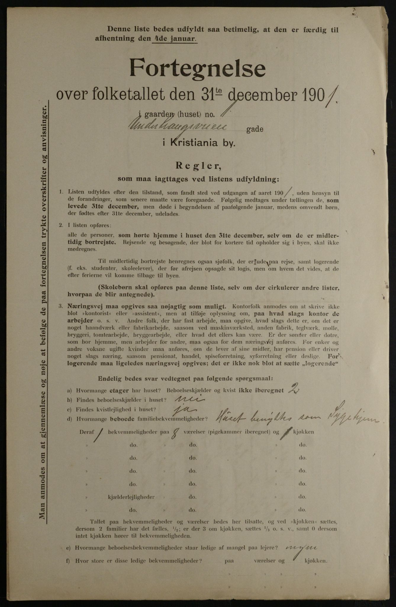 OBA, Municipal Census 1901 for Kristiania, 1901, p. 18394