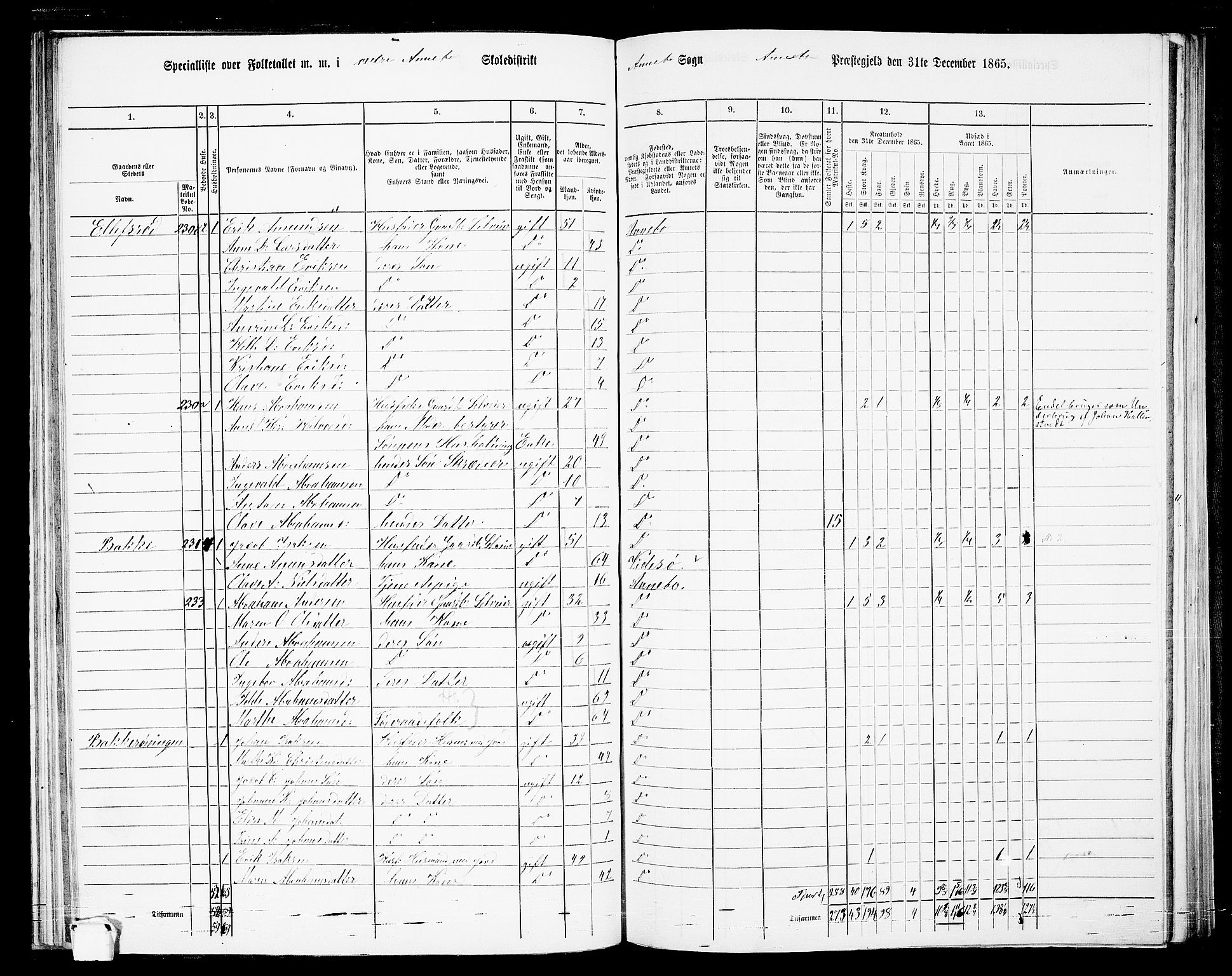 RA, 1865 census for Andebu, 1865, p. 55