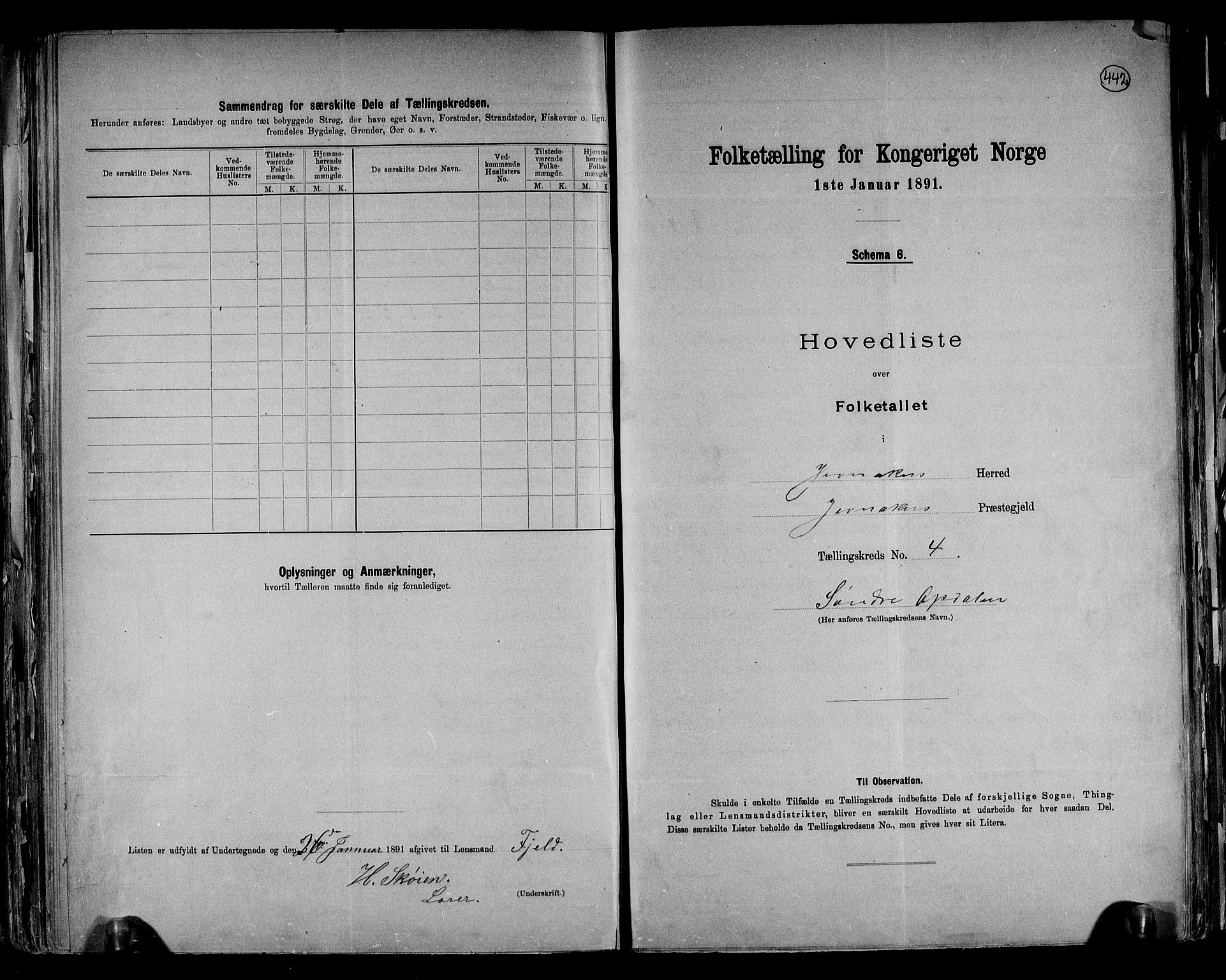 RA, 1891 census for 0532 Jevnaker, 1891, p. 11