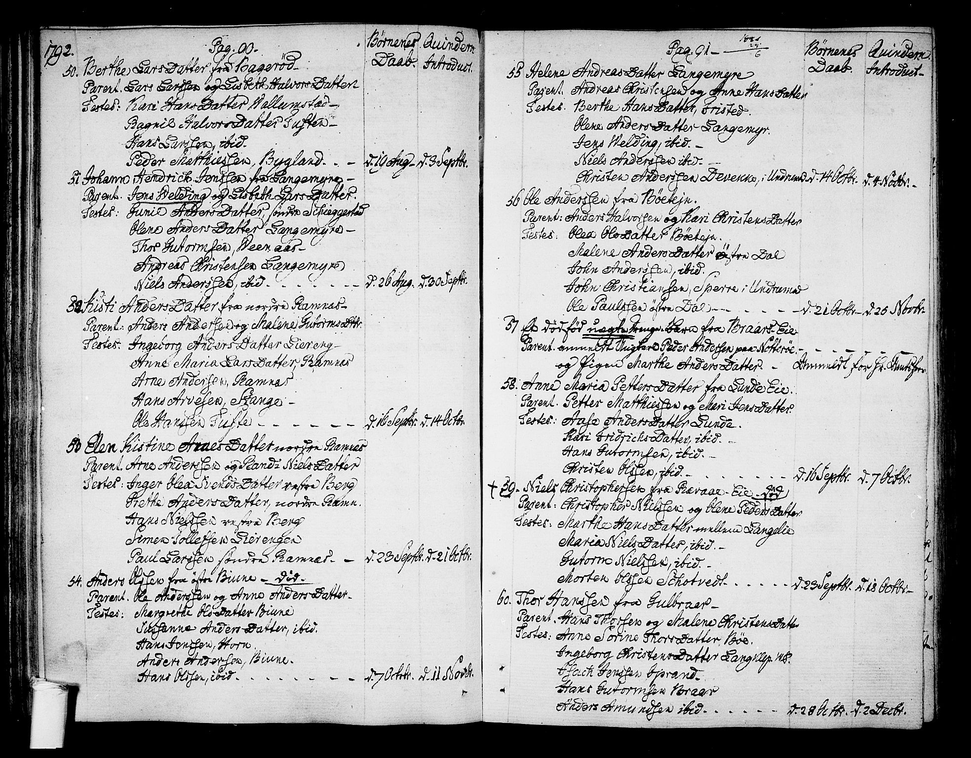 Ramnes kirkebøker, SAKO/A-314/F/Fa/L0003: Parish register (official) no. I 3, 1790-1813, p. 90-91