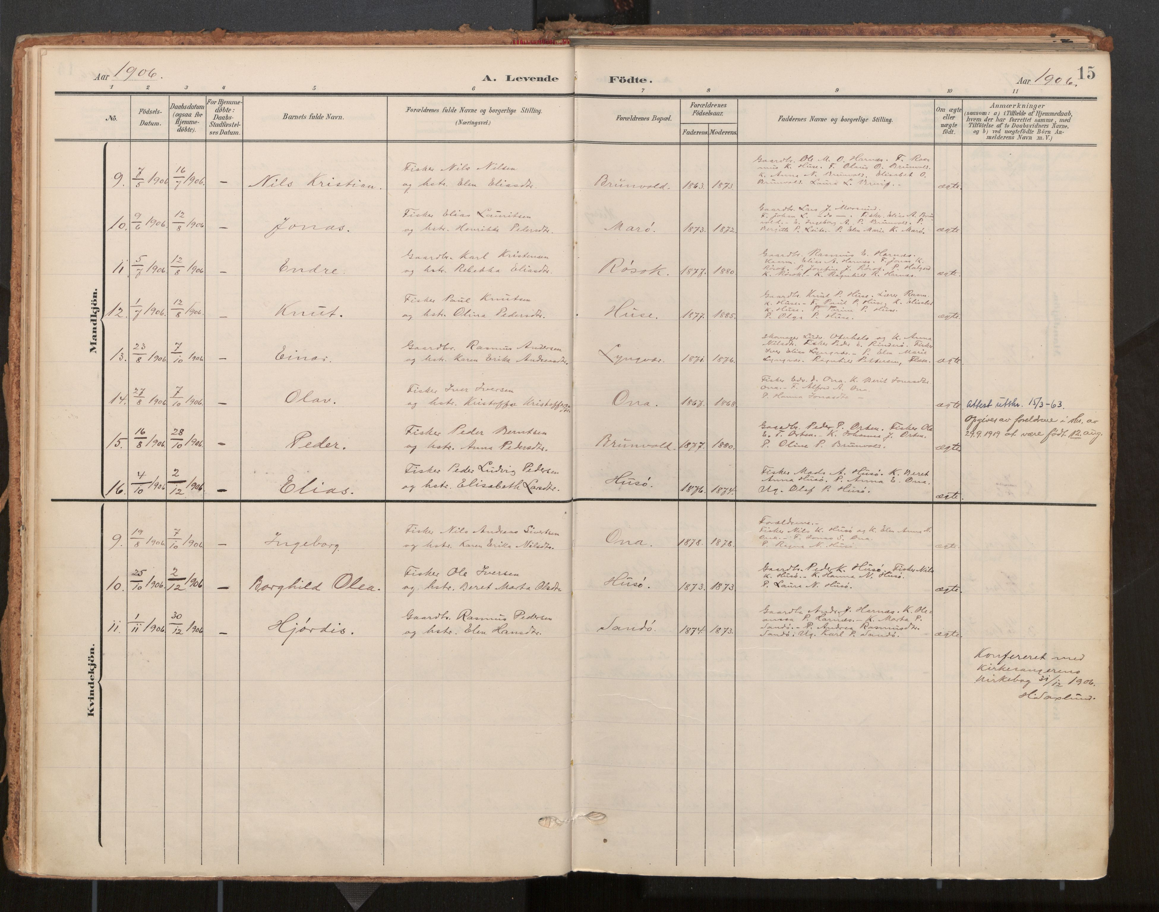 Ministerialprotokoller, klokkerbøker og fødselsregistre - Møre og Romsdal, AV/SAT-A-1454/561/L0730: Parish register (official) no. 561A04, 1901-1929, p. 15