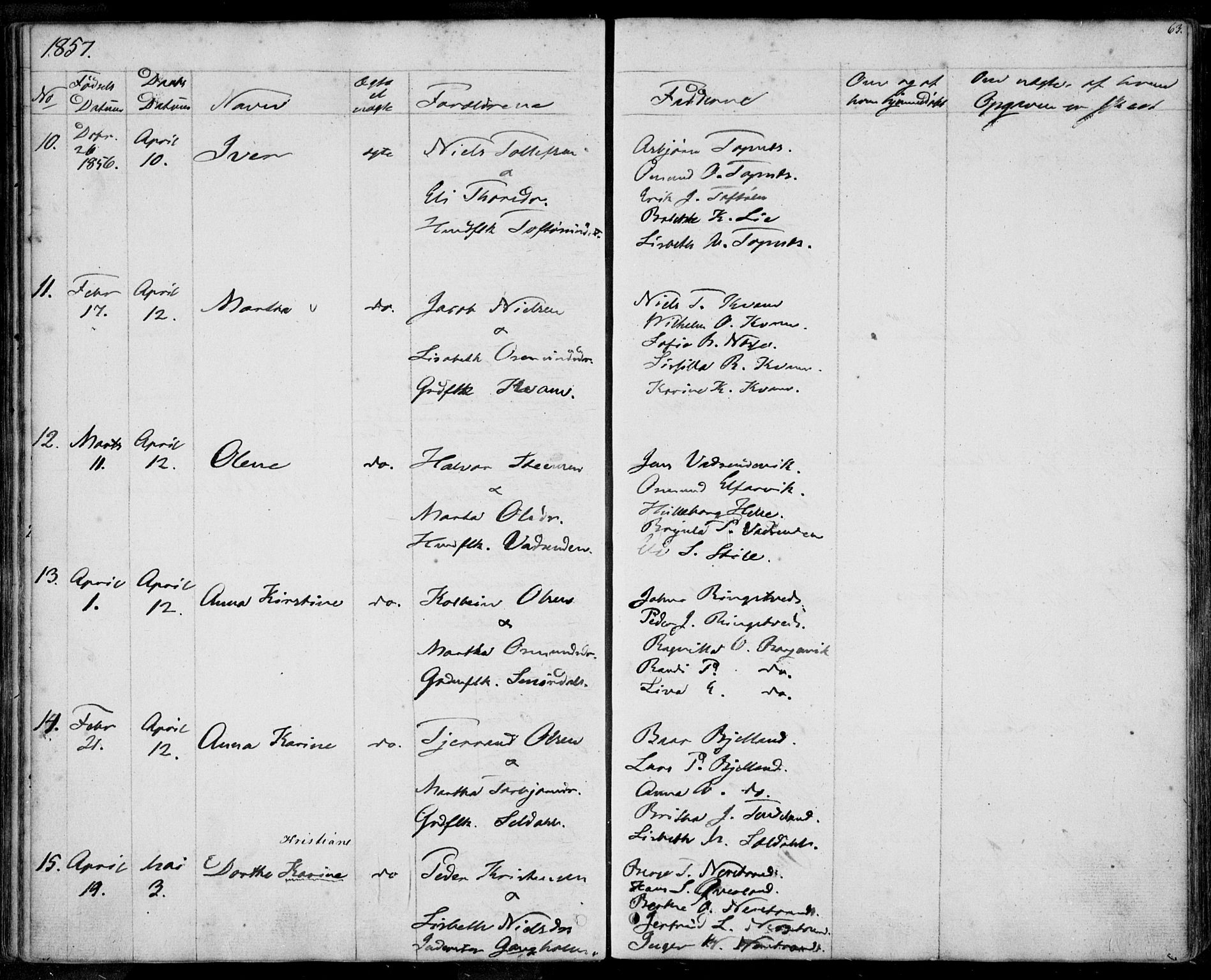 Nedstrand sokneprestkontor, AV/SAST-A-101841/01/IV: Parish register (official) no. A 8, 1839-1860, p. 63