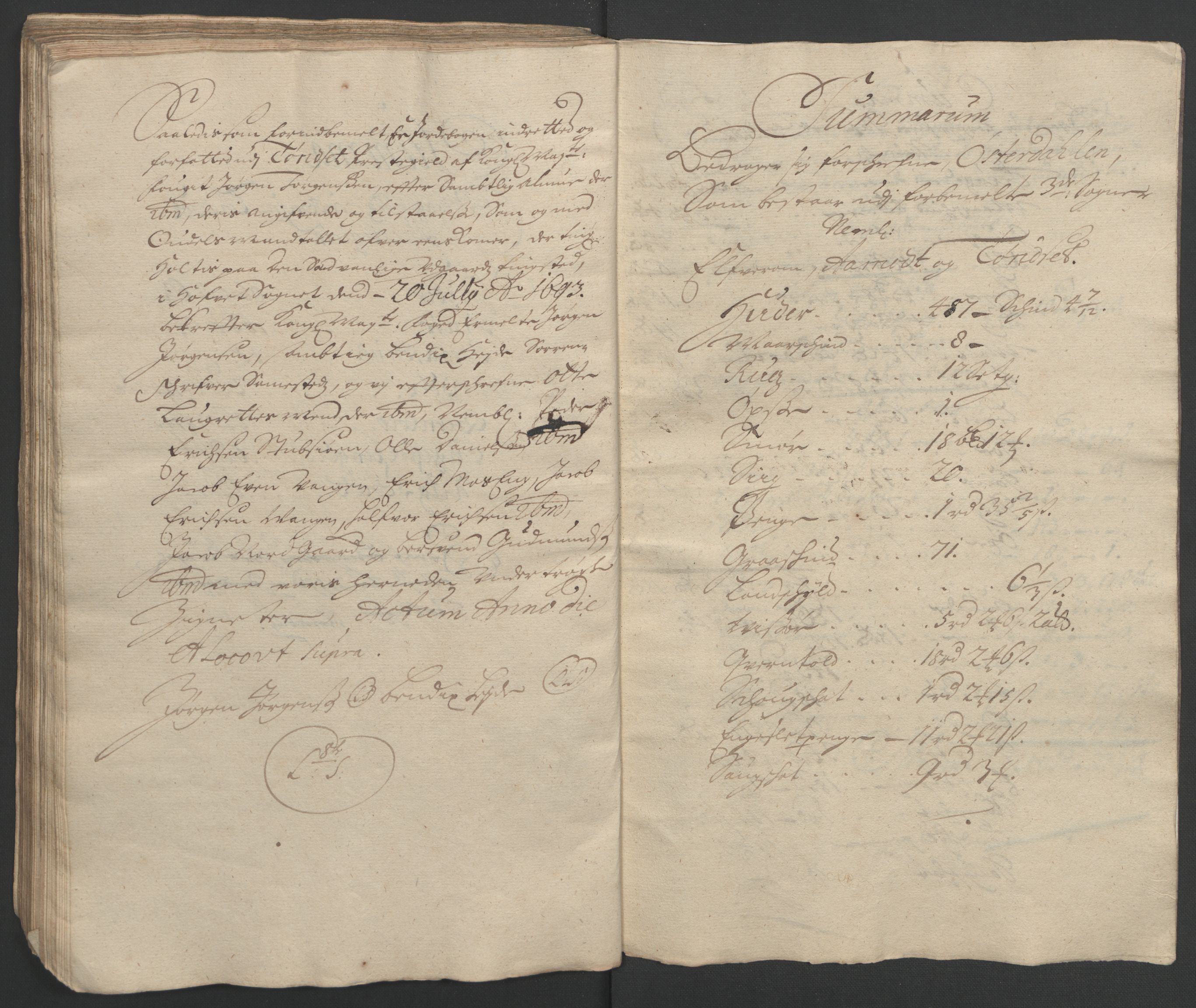 Rentekammeret inntil 1814, Reviderte regnskaper, Fogderegnskap, AV/RA-EA-4092/R13/L0831: Fogderegnskap Solør, Odal og Østerdal, 1693, p. 166