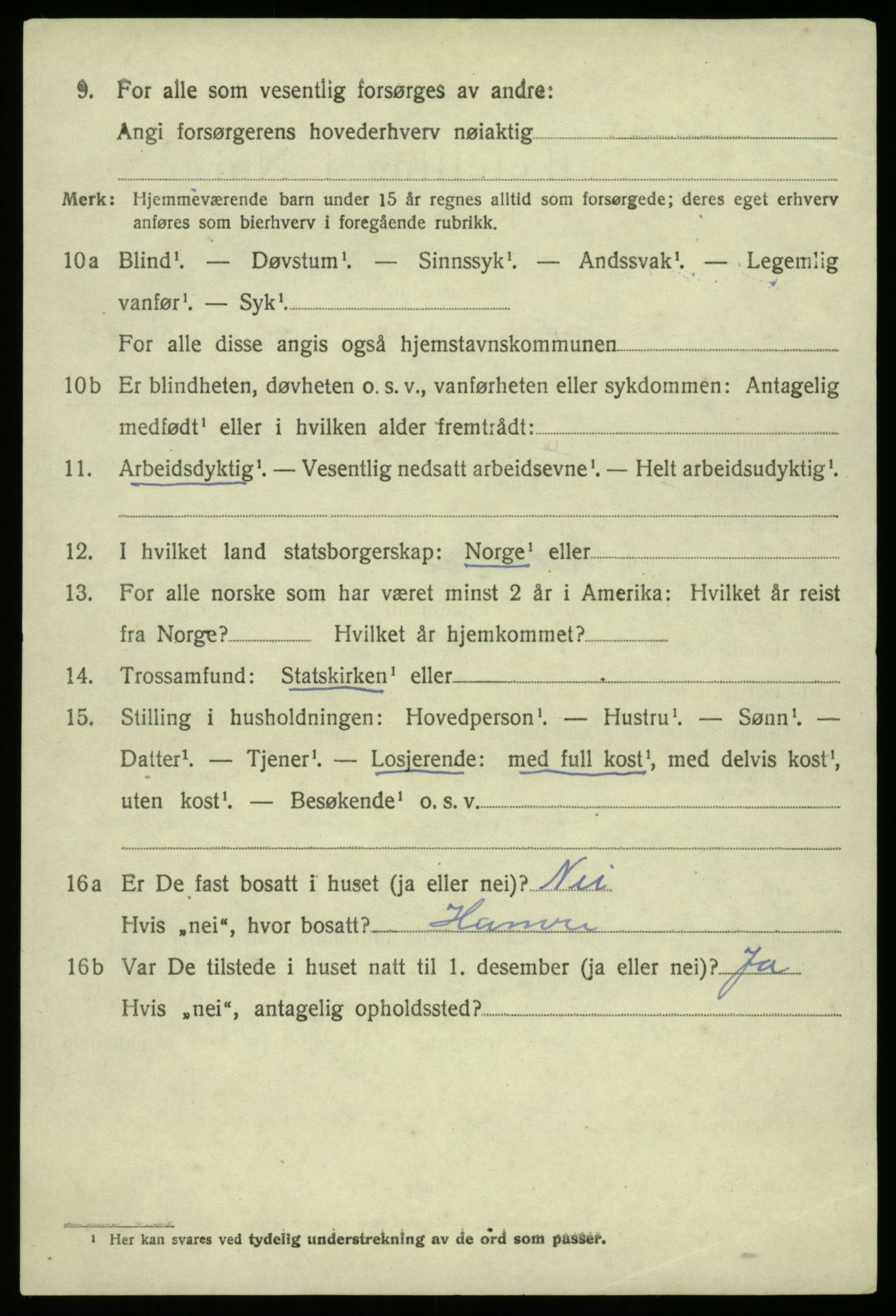 SAB, 1920 census for Haus, 1920, p. 12271