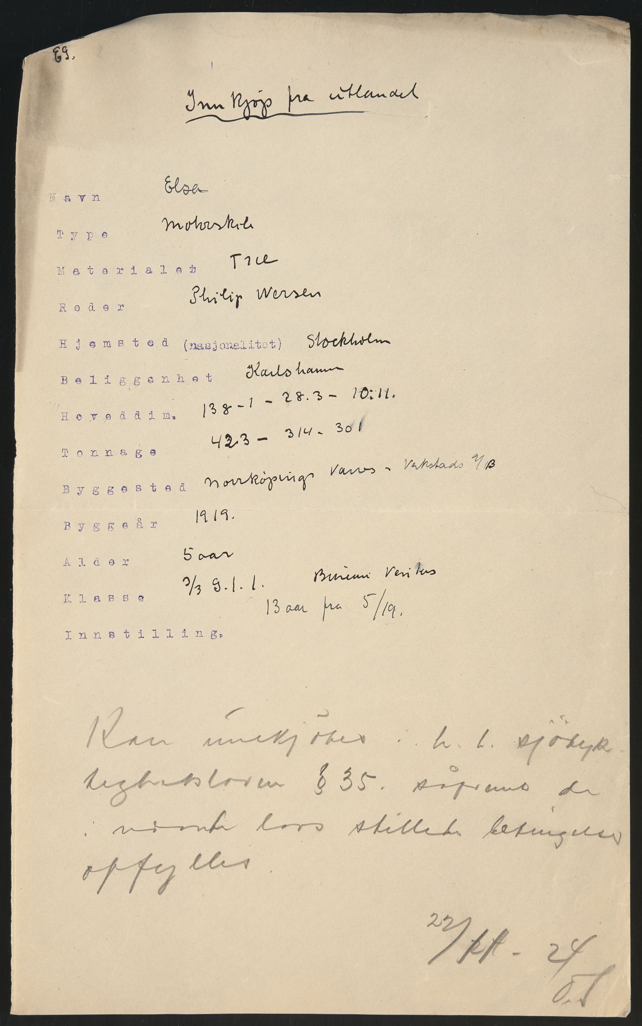 Sjøfartsdirektoratet med forløpere, skipsmapper slettede skip, RA/S-4998/F/Fa/L0292: --, 1869-1930, p. 338