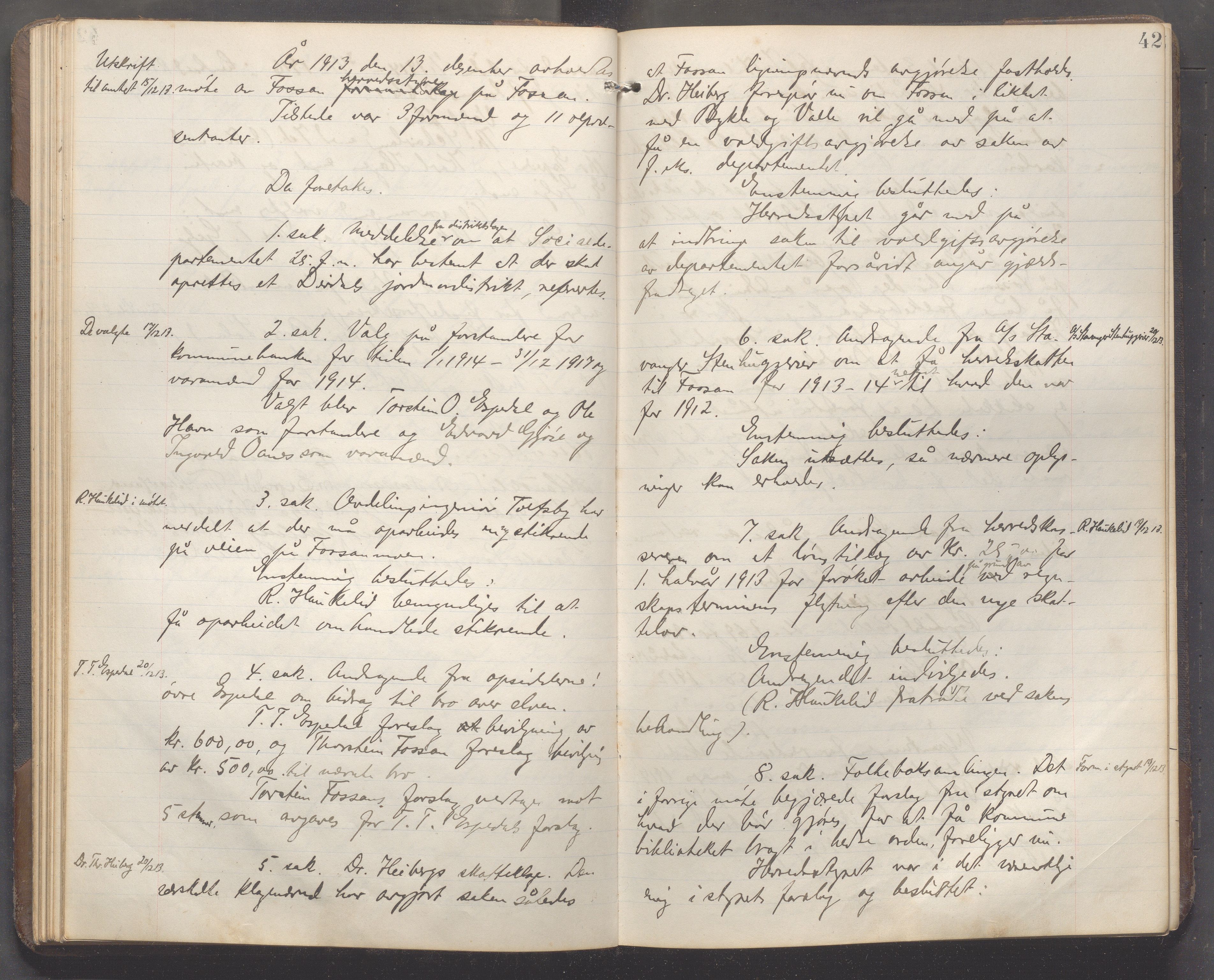 Forsand kommune - Formannskapet / Rådmannskontoret, IKAR/K-101601/A/Aa/Aaa/L0003: Møtebok, 1912-1922, p. 42