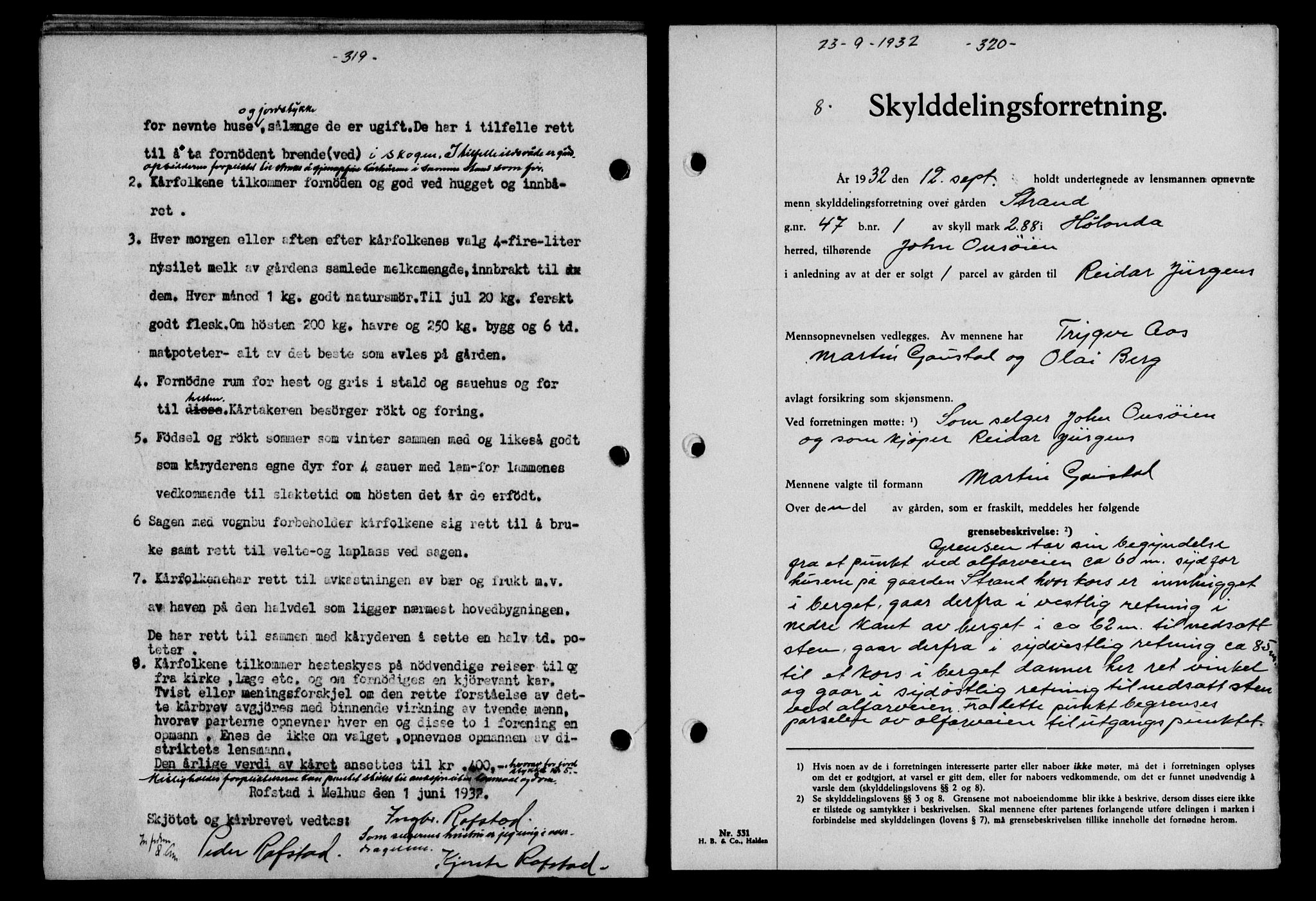 Gauldal sorenskriveri, SAT/A-0014/1/2/2C/L0042: Mortgage book no. 43-44, 1932-1933, Deed date: 23.09.1932
