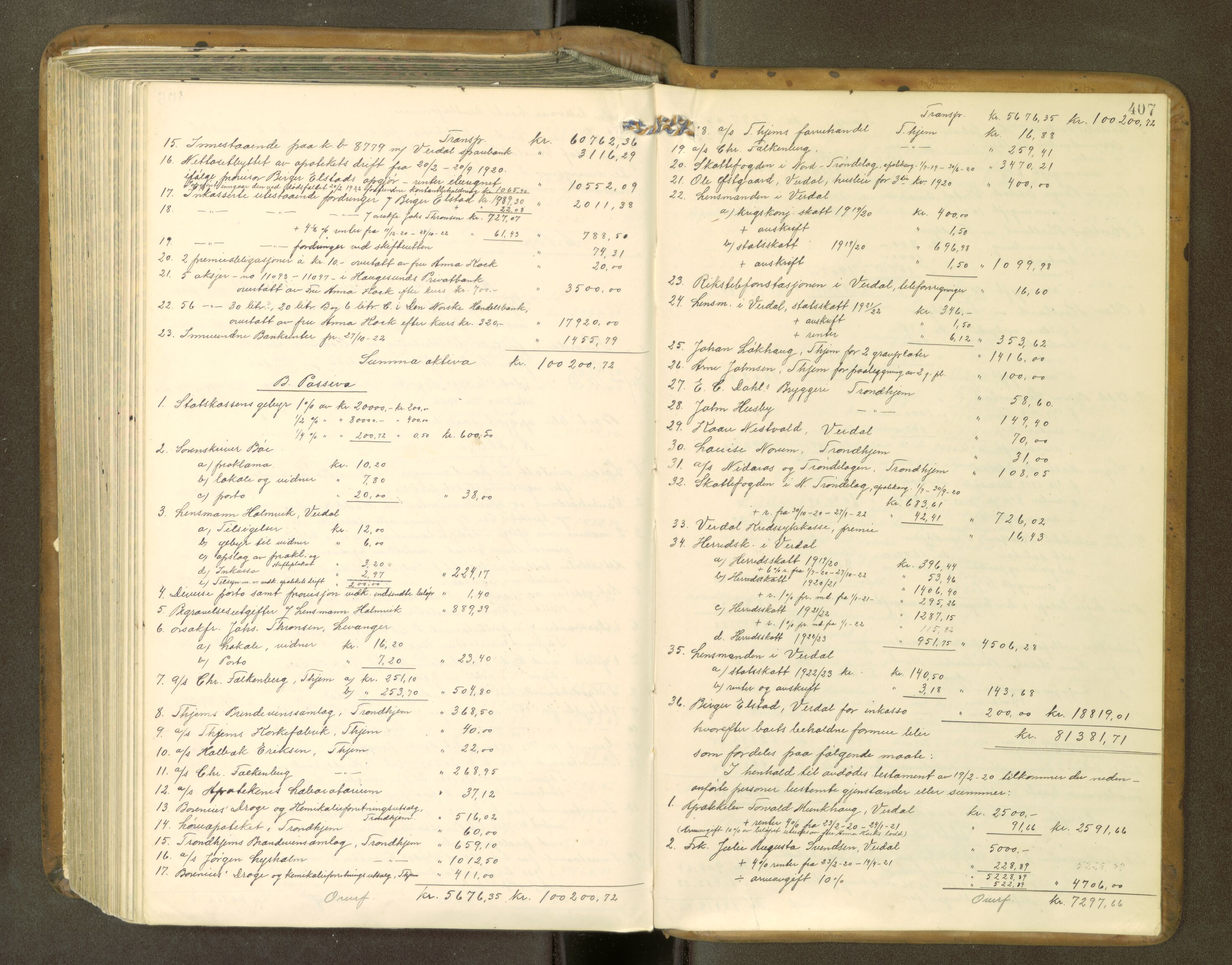 Stjør- og Verdal sorenskriveri, AV/SAT-A-4167/1/3/3A/L0050: Skifteslutningsprotokoll, 1915-1922, p. 406b-407a