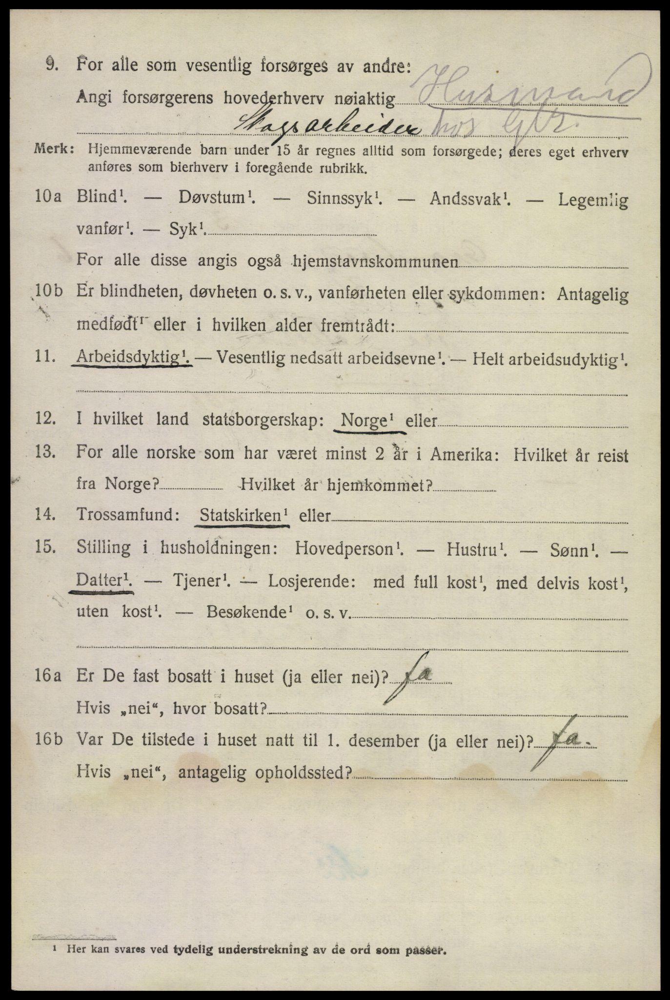 SAKO, 1920 census for Gransherad, 1920, p. 2699