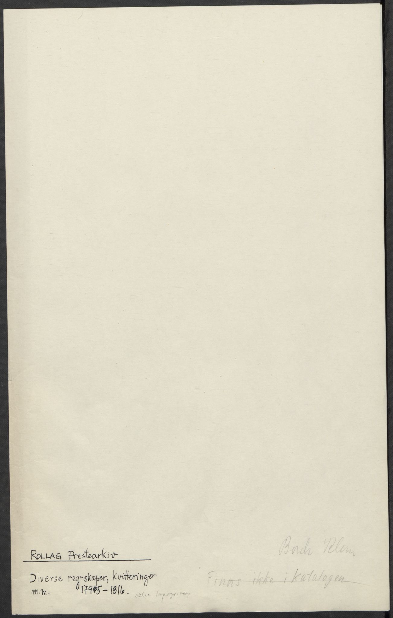 Riksarkivets diplomsamling, RA/EA-5965/F15/L0019: Prestearkiv - Buskerud og Telemark, 1618-1841, p. 3