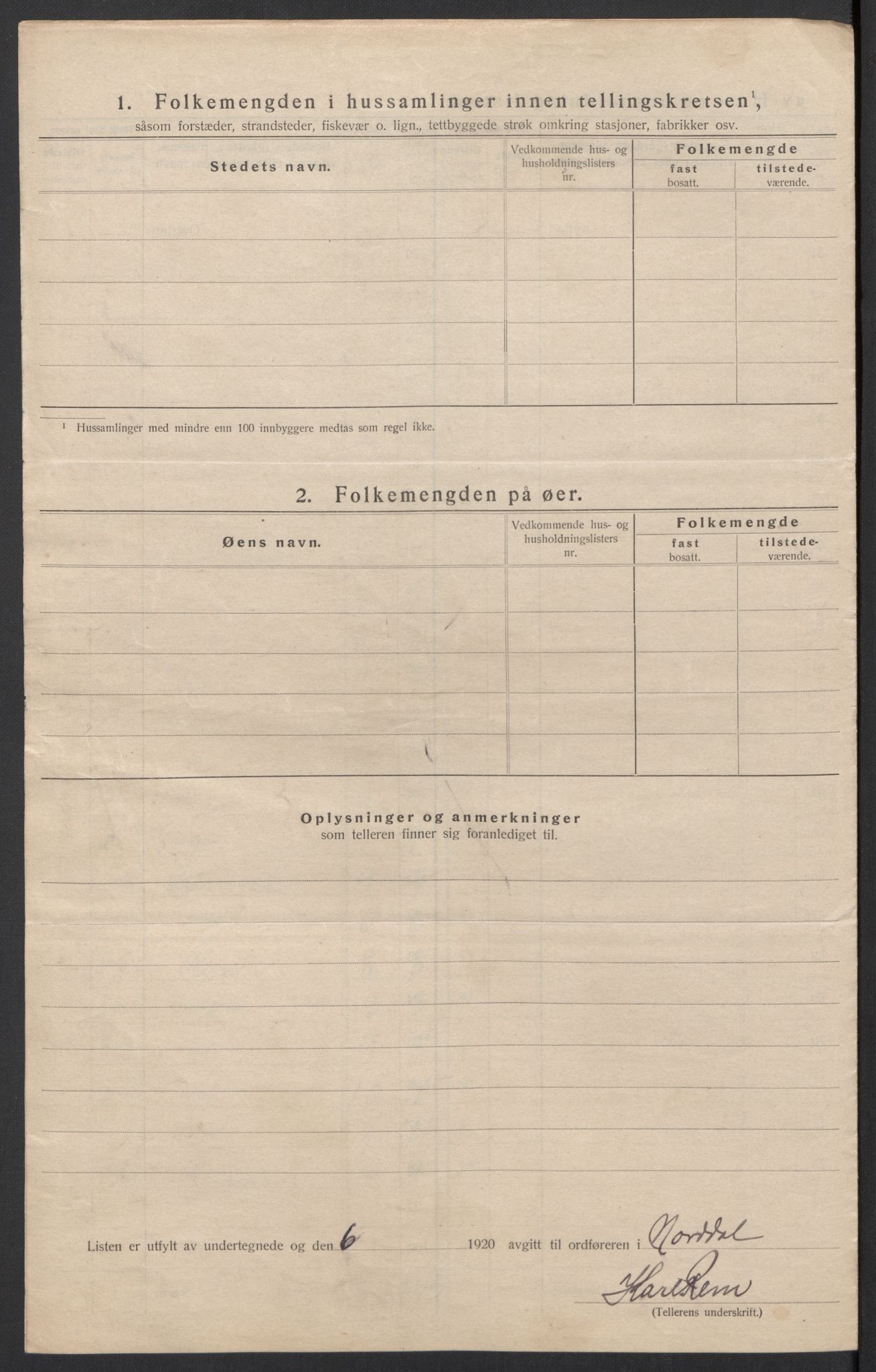 SAT, 1920 census for Norddal, 1920, p. 17