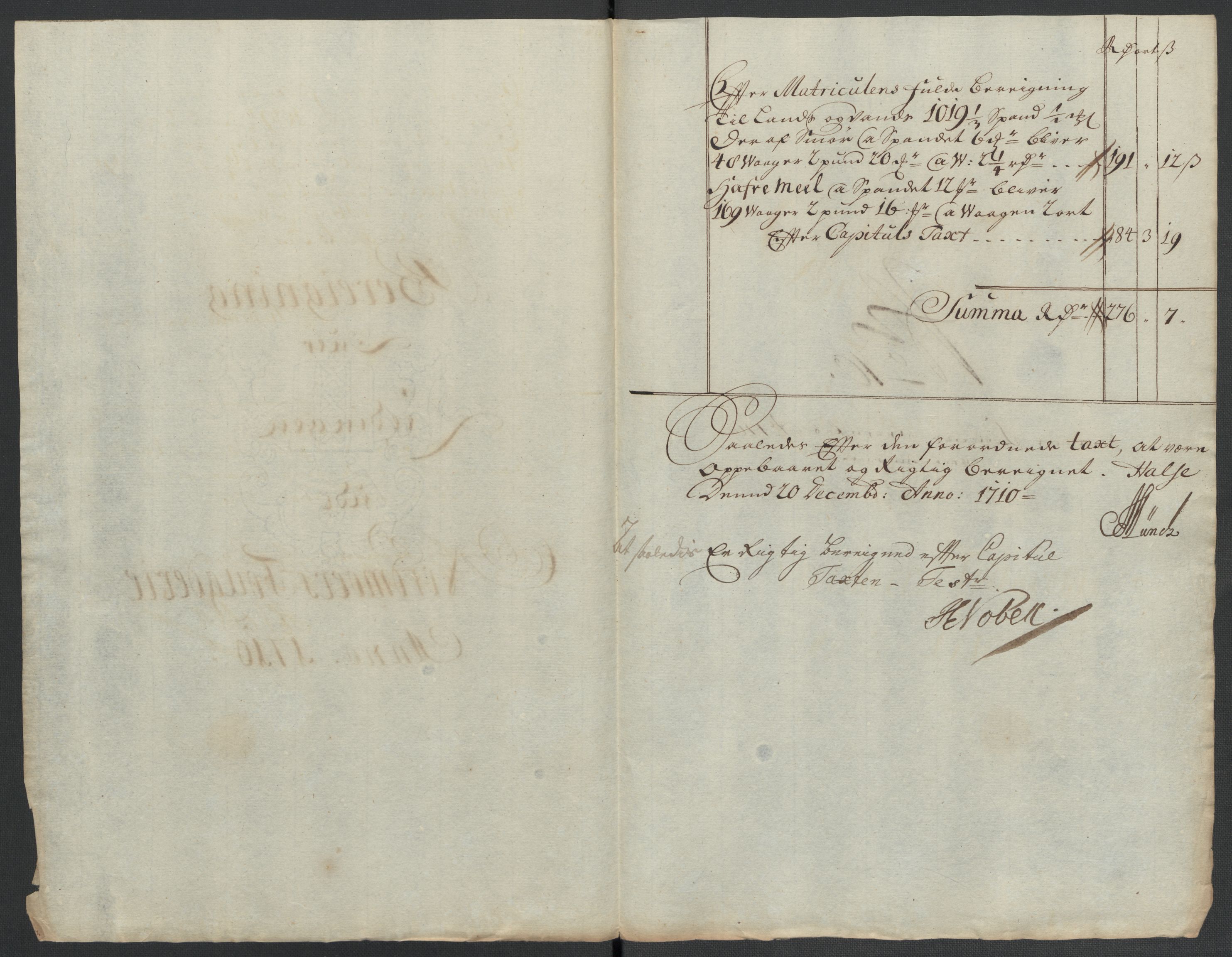 Rentekammeret inntil 1814, Reviderte regnskaper, Fogderegnskap, RA/EA-4092/R56/L3744: Fogderegnskap Nordmøre, 1709-1710, p. 282