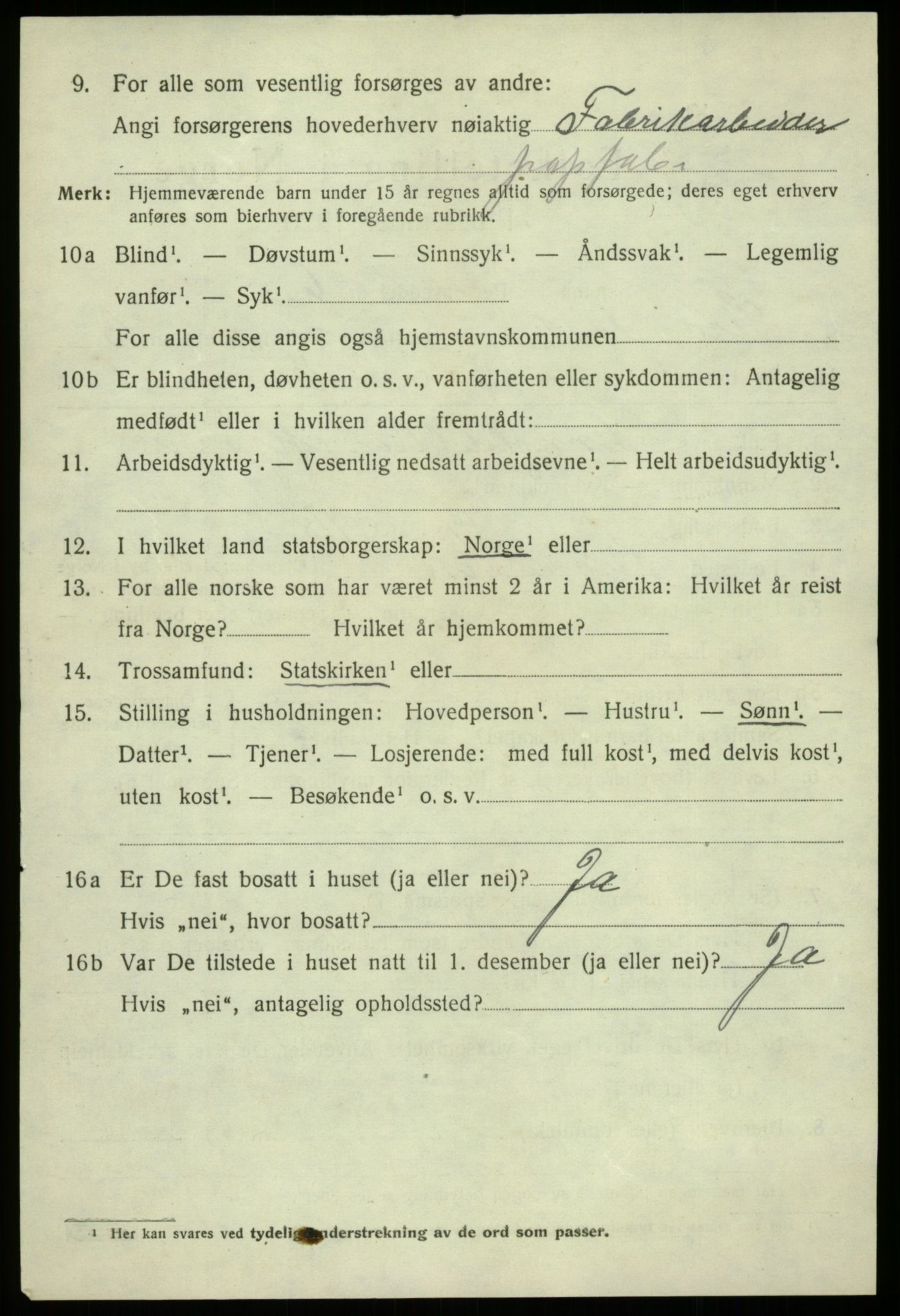 SAB, 1920 census for Strandvik, 1920, p. 3145