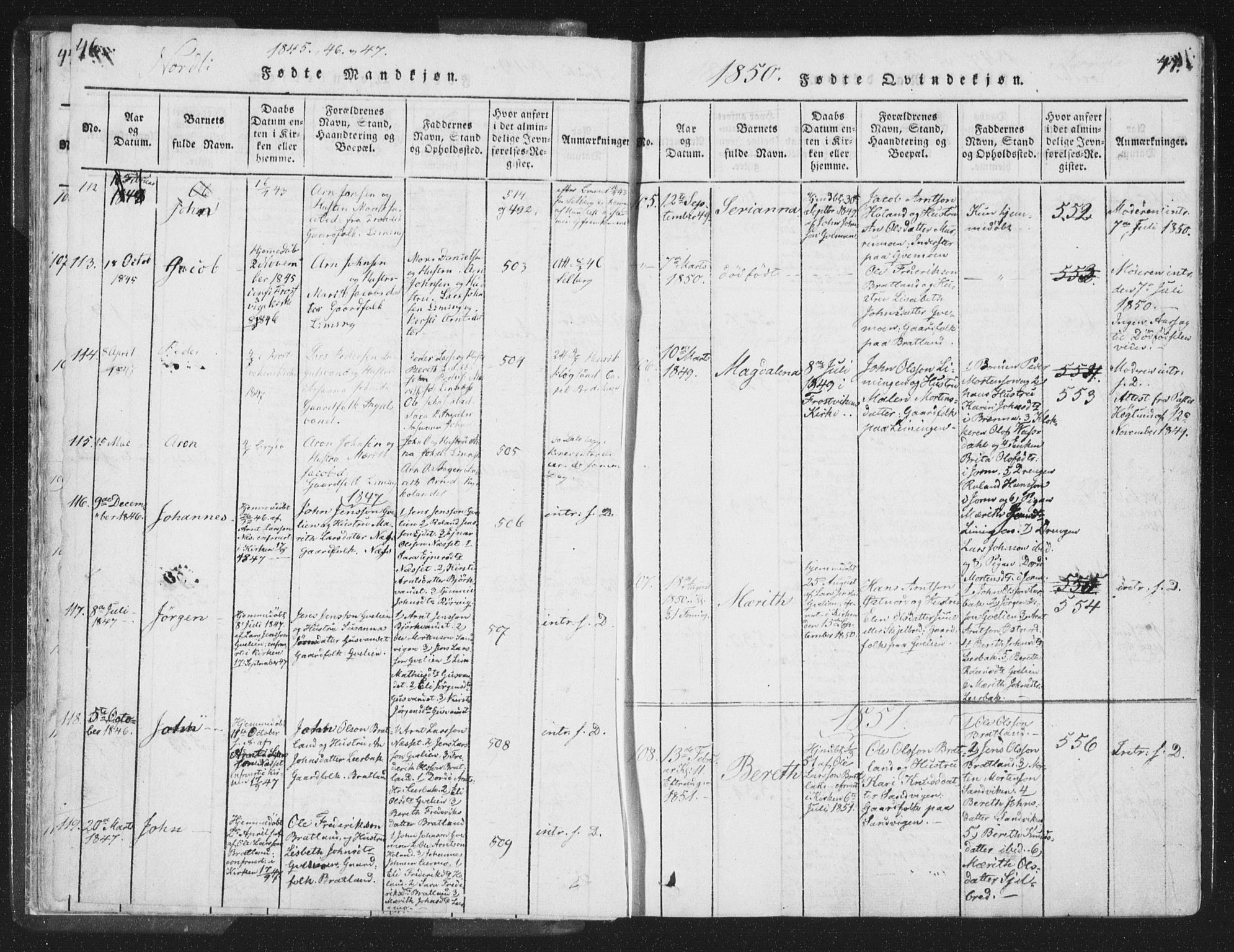 Ministerialprotokoller, klokkerbøker og fødselsregistre - Nord-Trøndelag, SAT/A-1458/755/L0491: Parish register (official) no. 755A01 /1, 1817-1864, p. 46-47