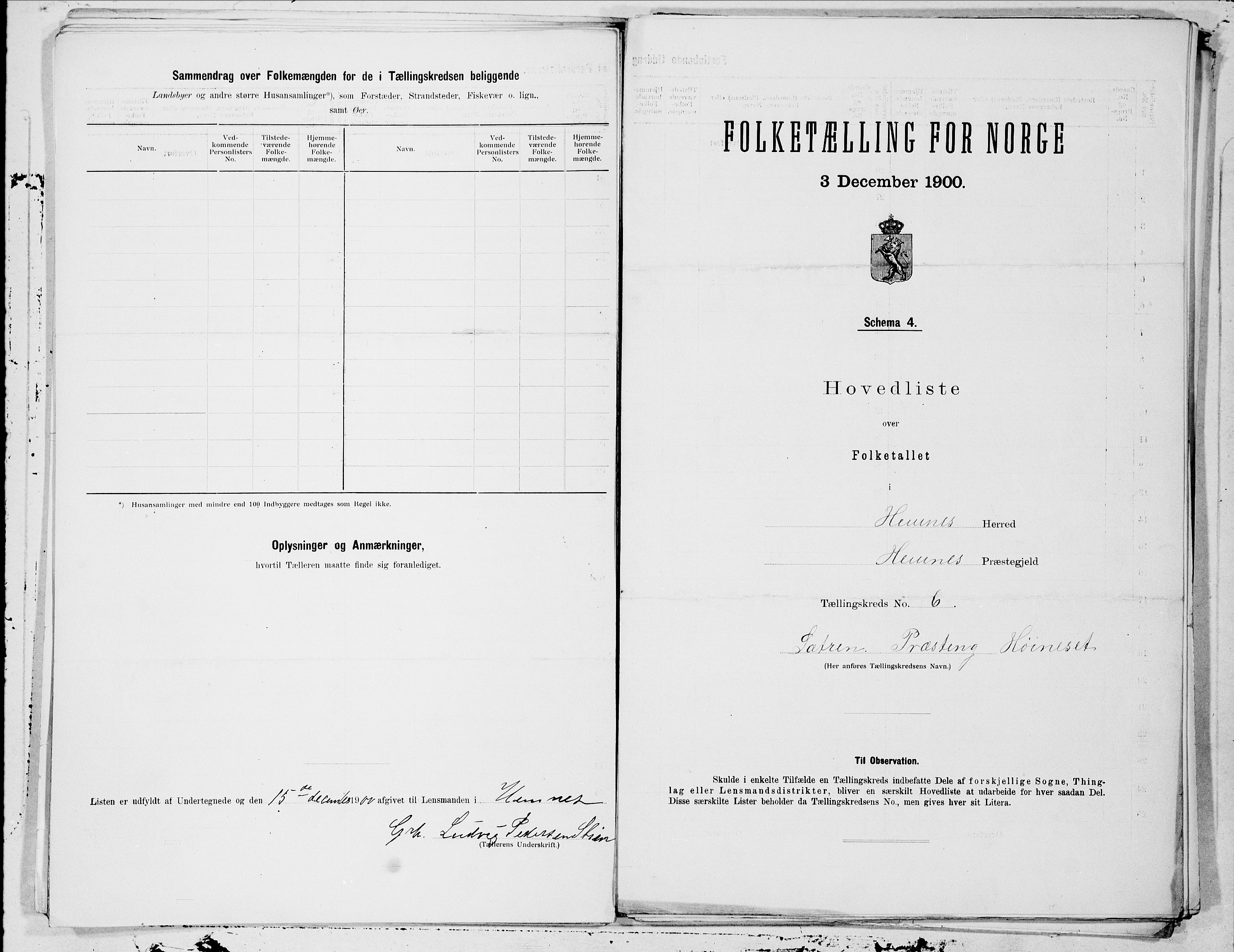 SAT, 1900 census for Hemnes, 1900, p. 12