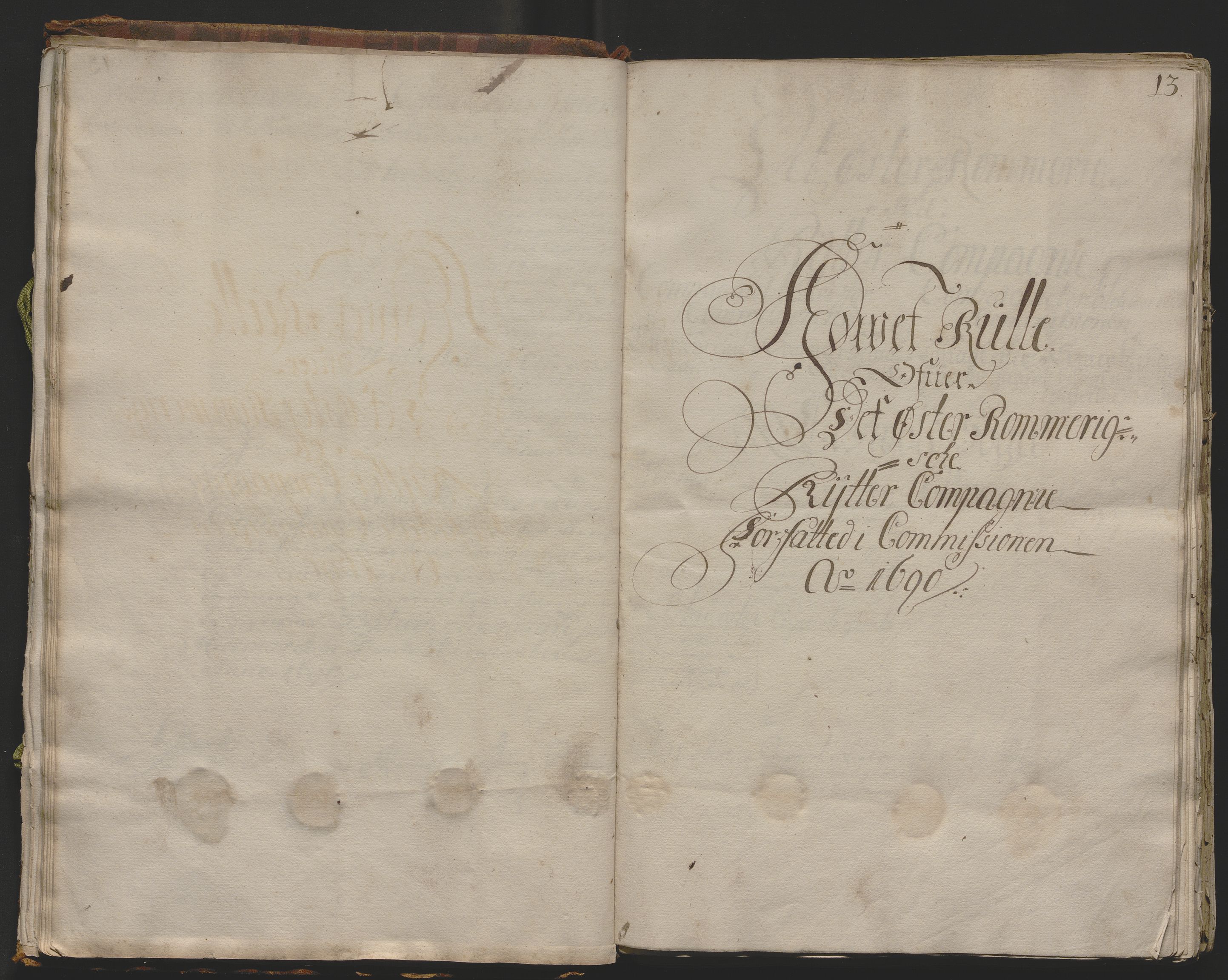 Rentekammeret inntil 1814, Realistisk ordnet avdeling, AV/RA-EA-4070/Ok/L0013: [Ff 19]: Generalhovedrulle over kavaleriet og dragonene i Norge, 1690-1691, p. 12b-13a