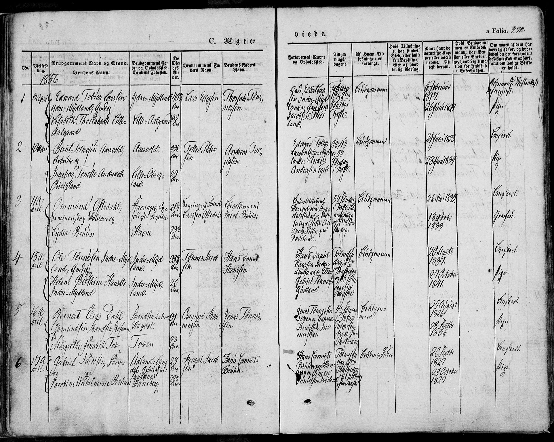Sokndal sokneprestkontor, SAST/A-101808: Parish register (official) no. A 8.2, 1842-1857, p. 290
