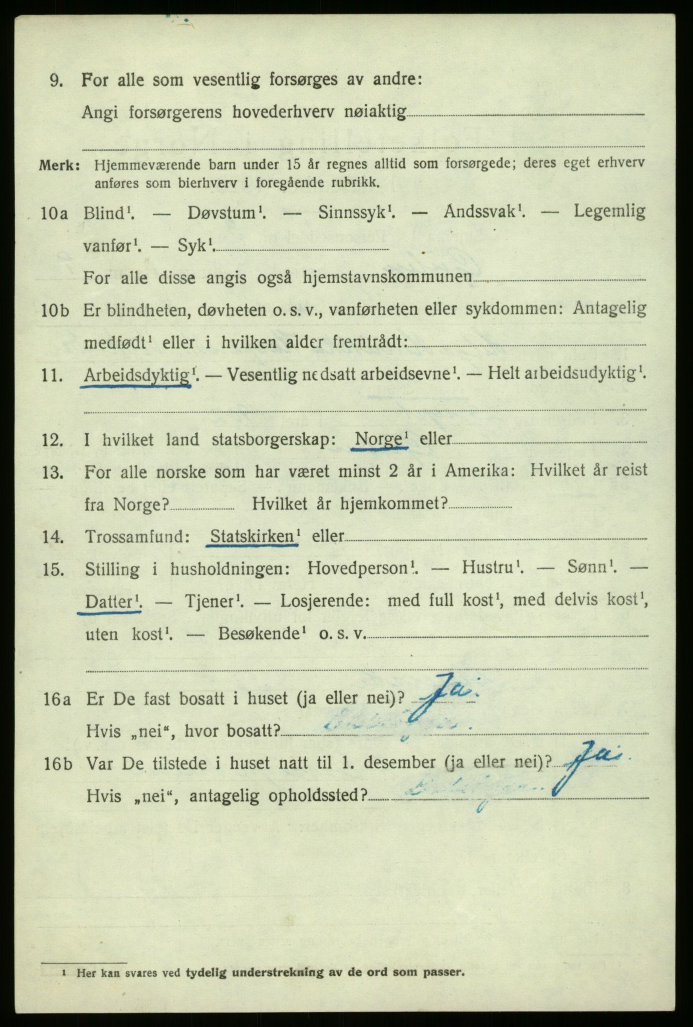 SAB, 1920 census for Gulen, 1920, p. 4400