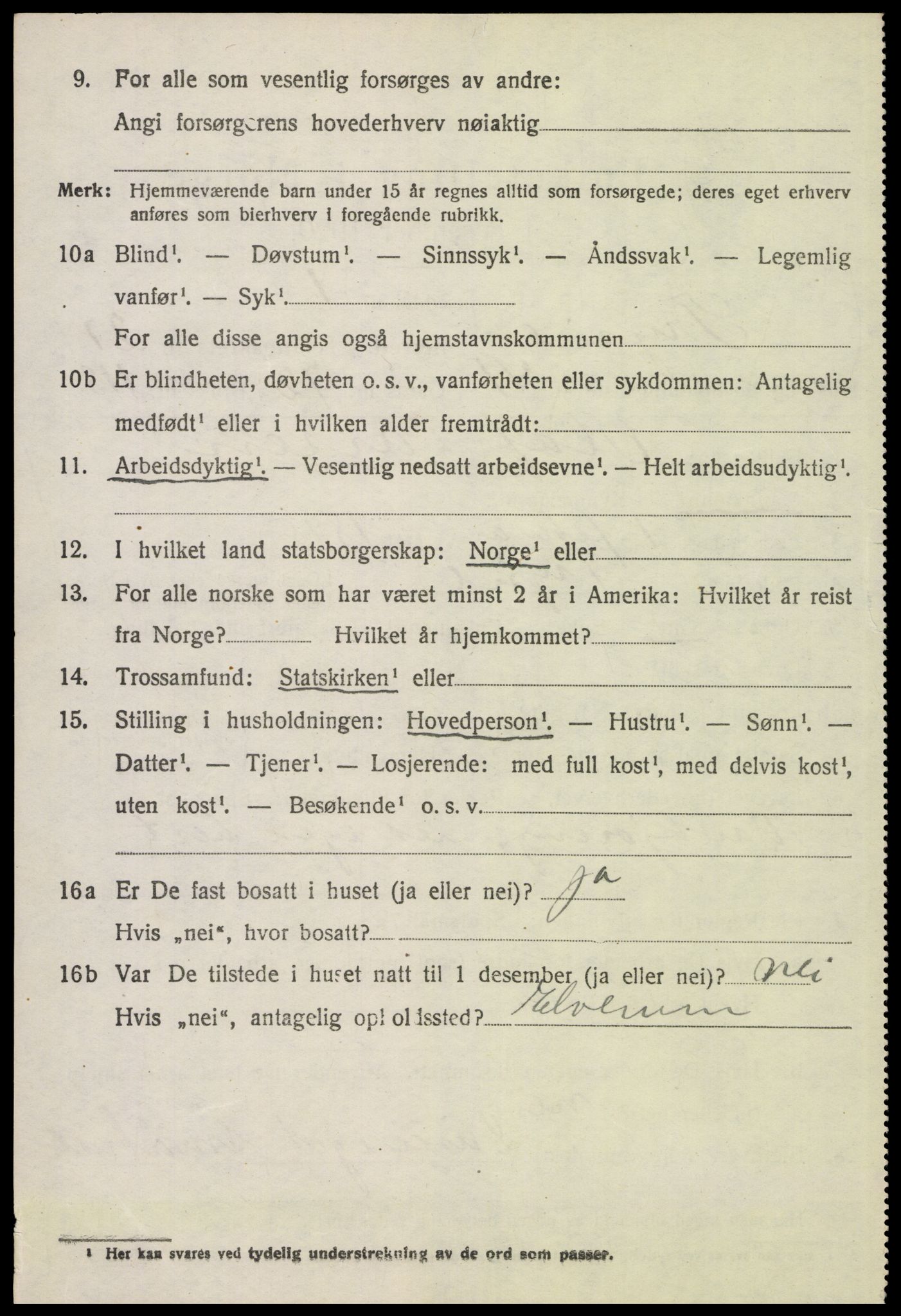 SAH, 1920 census for Trysil, 1920, p. 14260