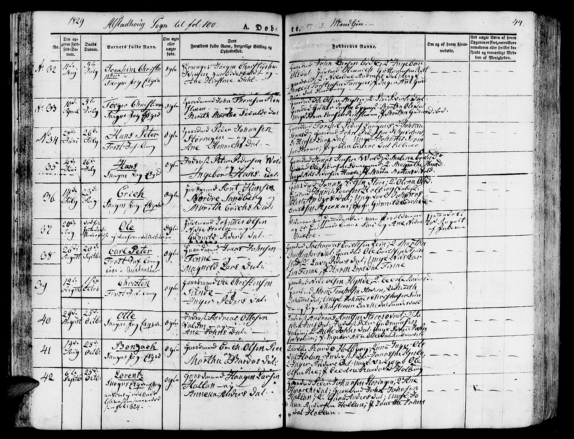Ministerialprotokoller, klokkerbøker og fødselsregistre - Nord-Trøndelag, SAT/A-1458/717/L0152: Parish register (official) no. 717A05 /1, 1825-1836, p. 44