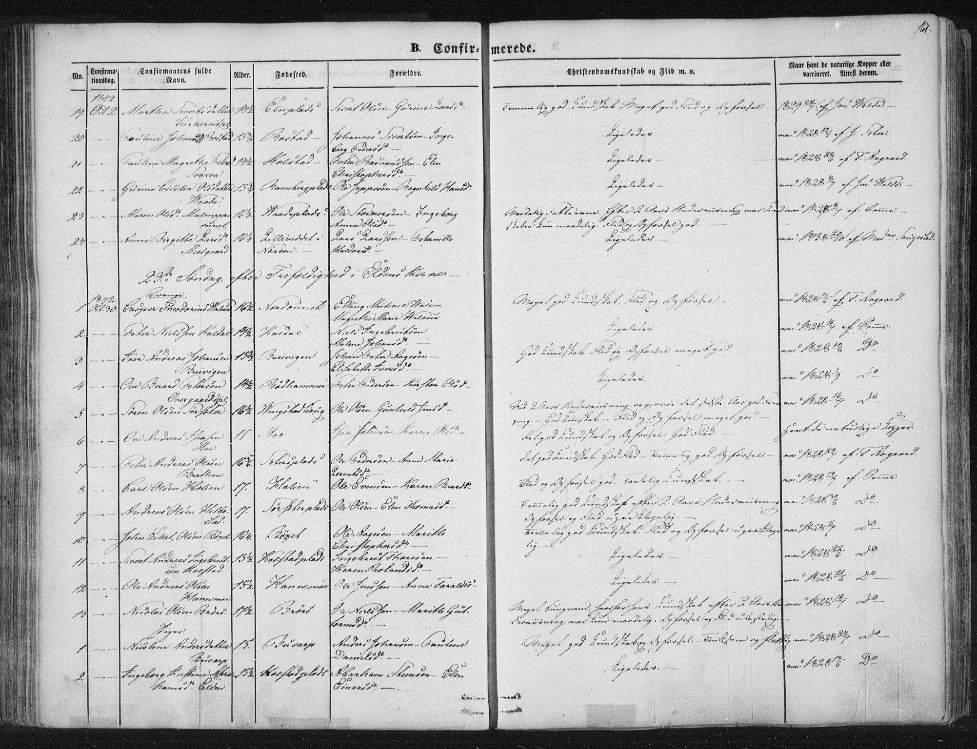 Ministerialprotokoller, klokkerbøker og fødselsregistre - Nord-Trøndelag, AV/SAT-A-1458/741/L0392: Parish register (official) no. 741A06, 1836-1848, p. 161