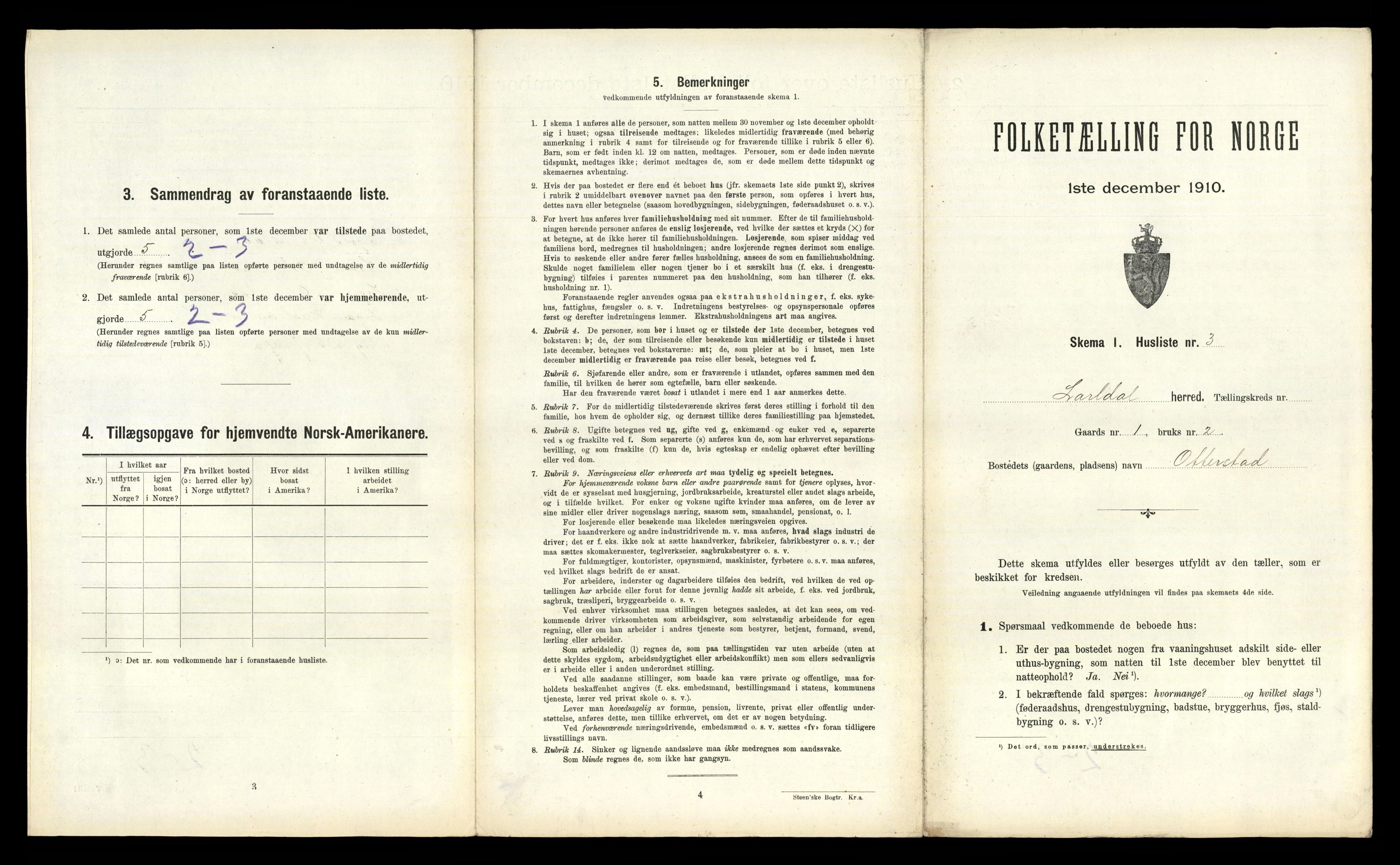 RA, 1910 census for Lardal, 1910, p. 768