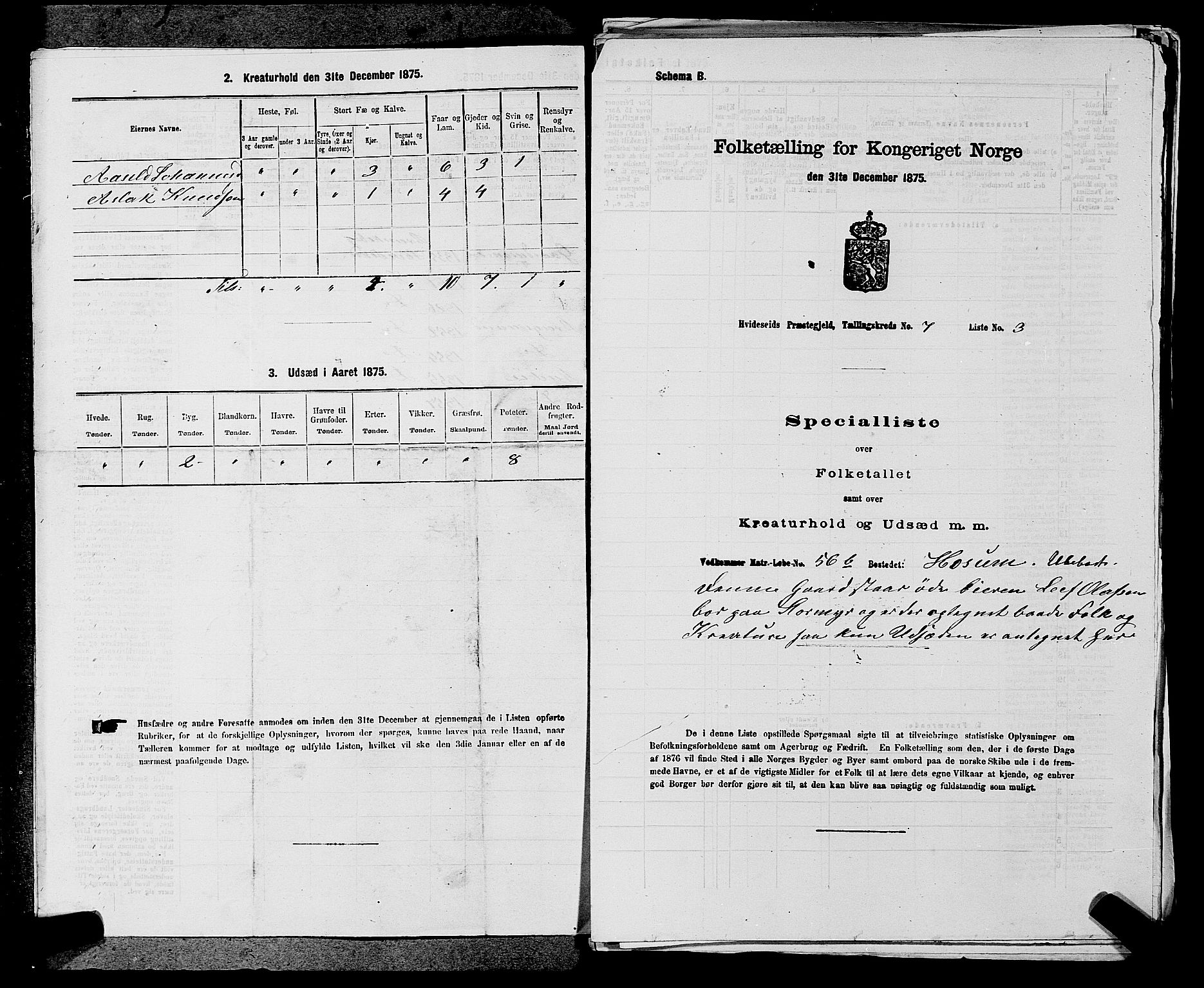 SAKO, 1875 census for 0829P Kviteseid, 1875, p. 579