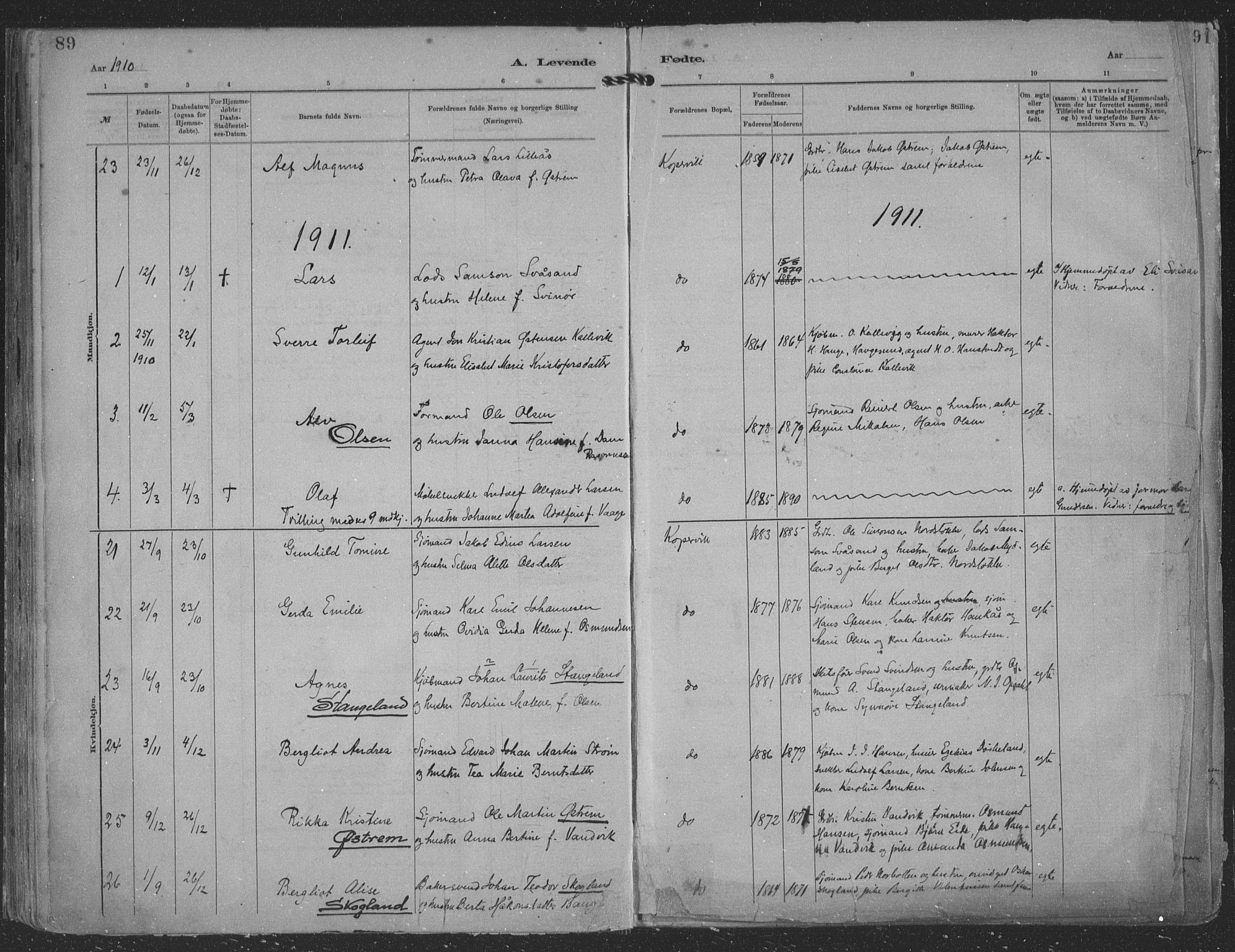 Kopervik sokneprestkontor, SAST/A-101850/H/Ha/Haa/L0001: Parish register (official) no. A 1, 1880-1919, p. 89
