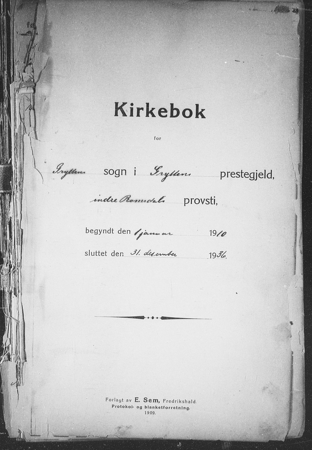 Ministerialprotokoller, klokkerbøker og fødselsregistre - Møre og Romsdal, AV/SAT-A-1454/544/L0581: Parish register (copy) no. 544C03, 1910-1937