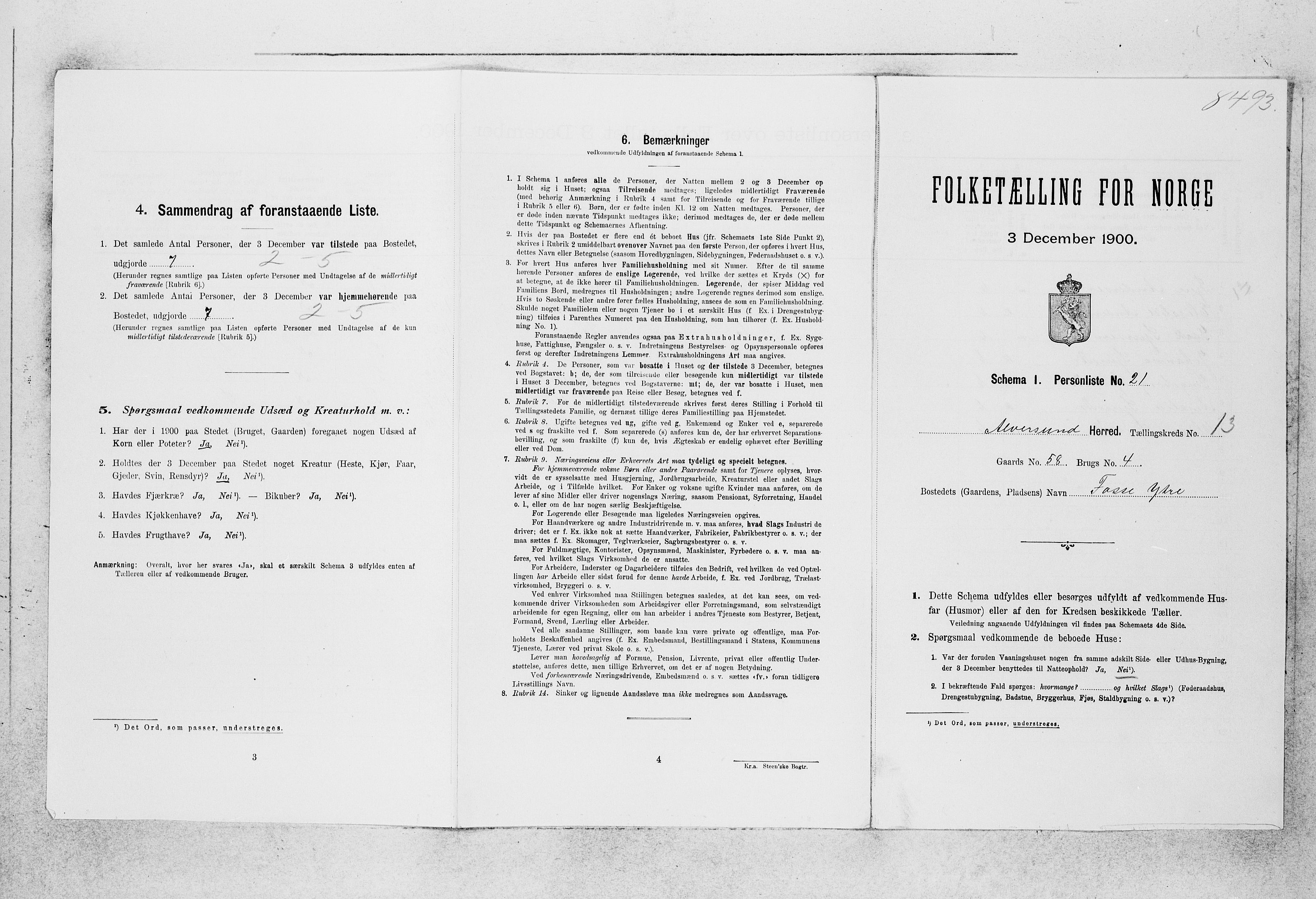 SAB, 1900 census for Alversund, 1900, p. 749