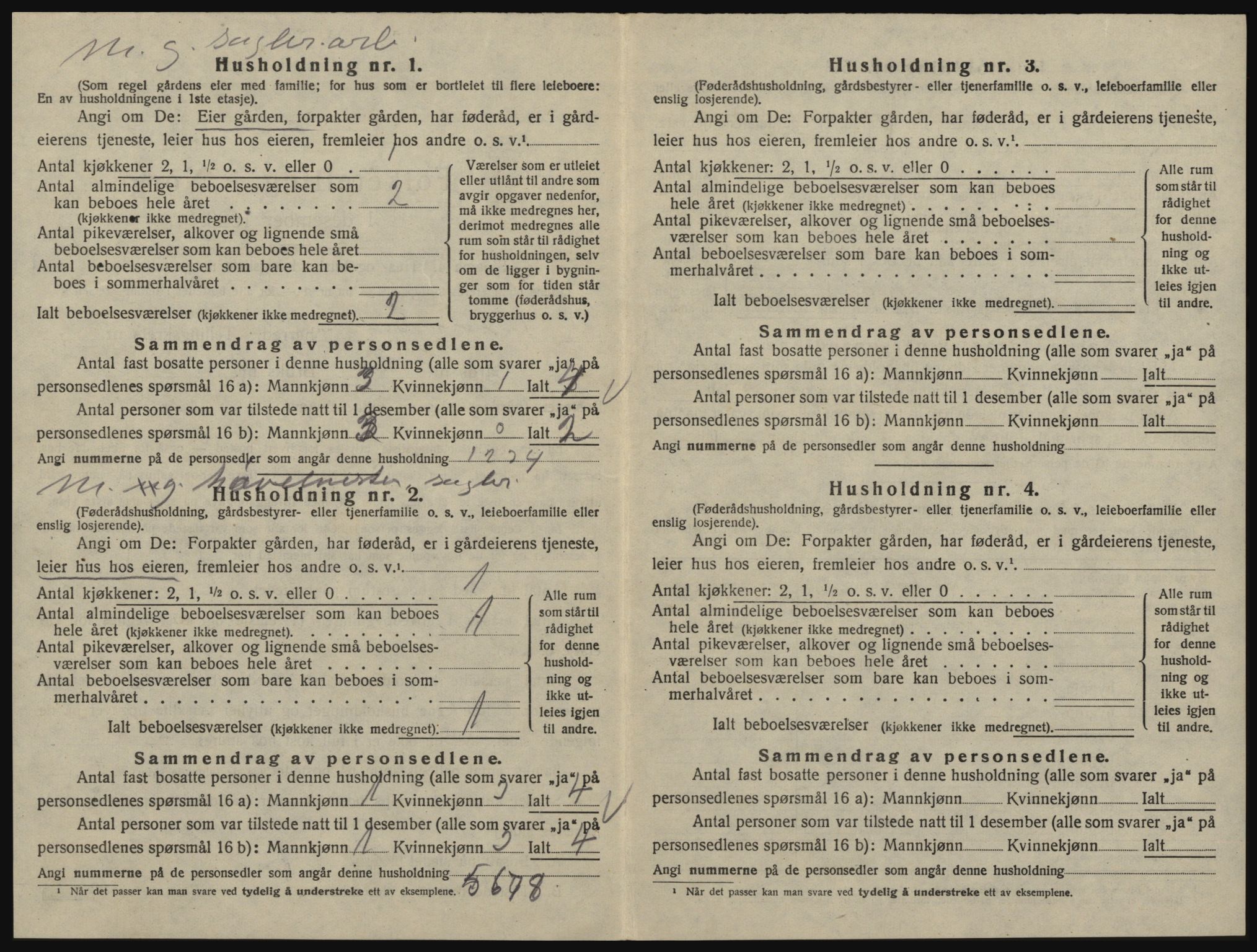 SAO, 1920 census for Glemmen, 1920, p. 398