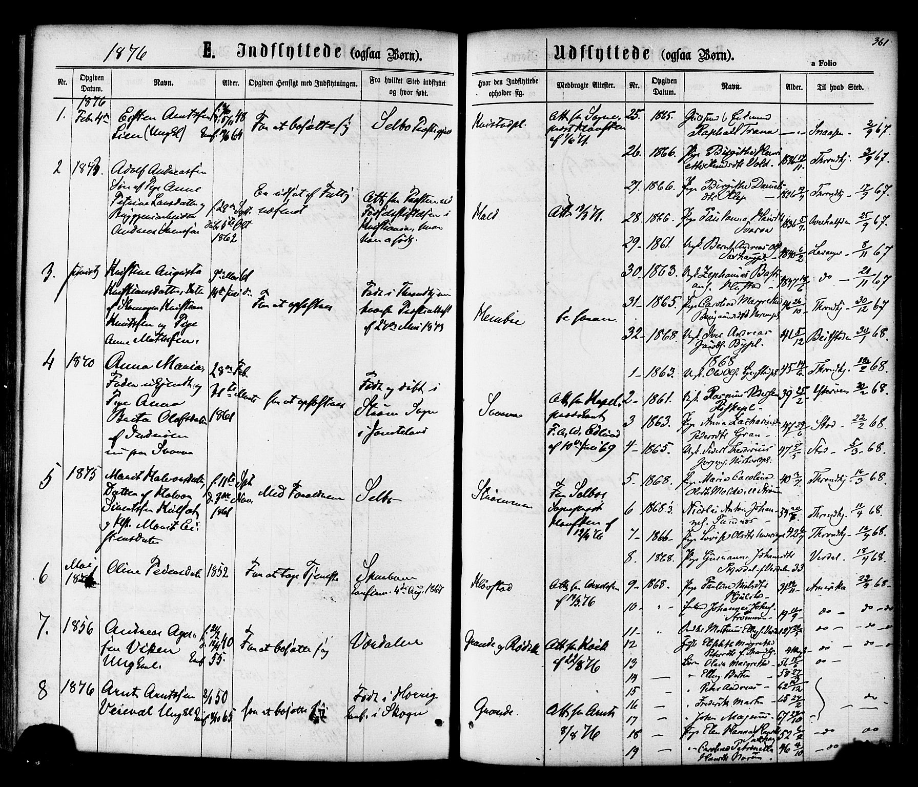 Ministerialprotokoller, klokkerbøker og fødselsregistre - Nord-Trøndelag, SAT/A-1458/730/L0284: Parish register (official) no. 730A09, 1866-1878, p. 361