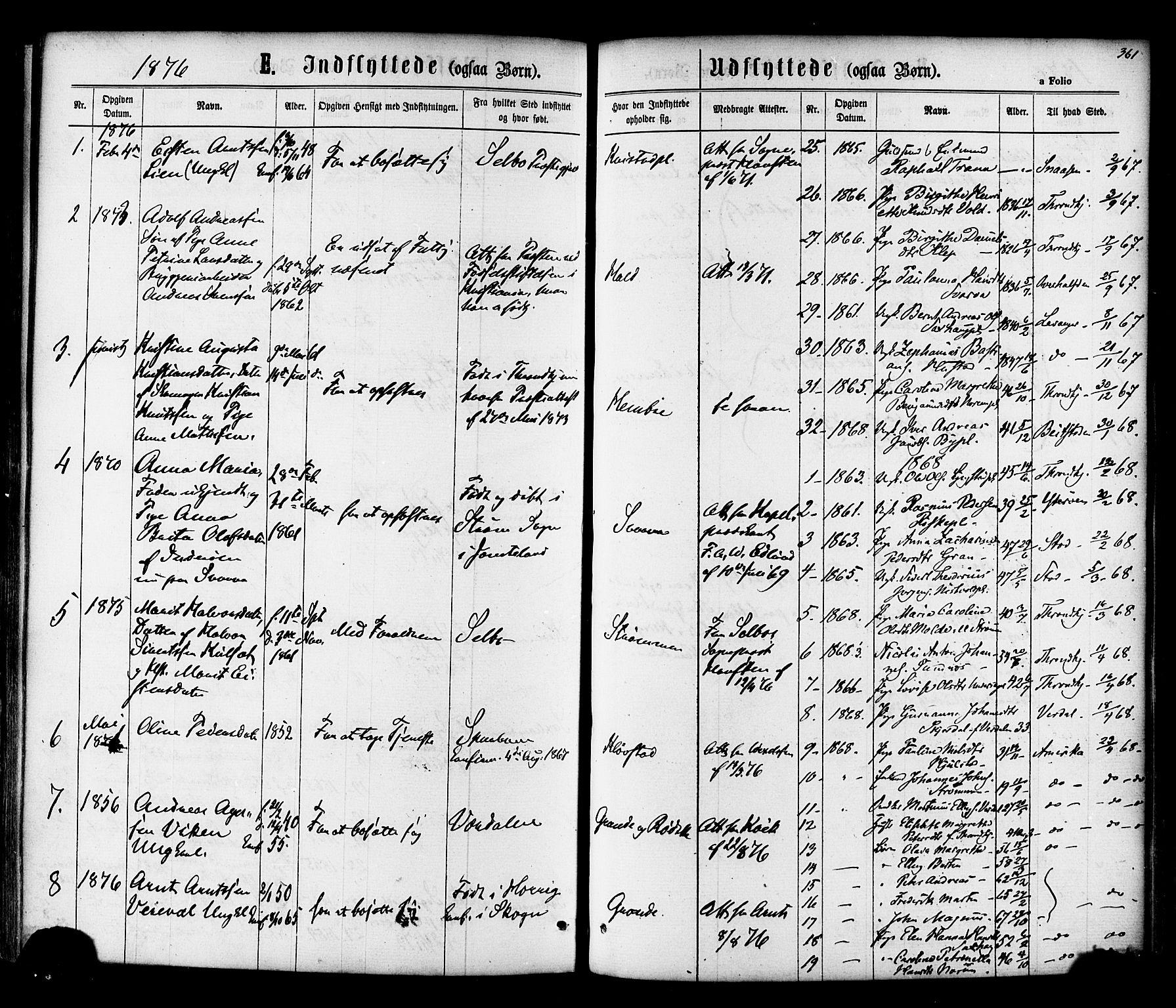 Ministerialprotokoller, klokkerbøker og fødselsregistre - Nord-Trøndelag, AV/SAT-A-1458/730/L0284: Parish register (official) no. 730A09, 1866-1878, p. 361